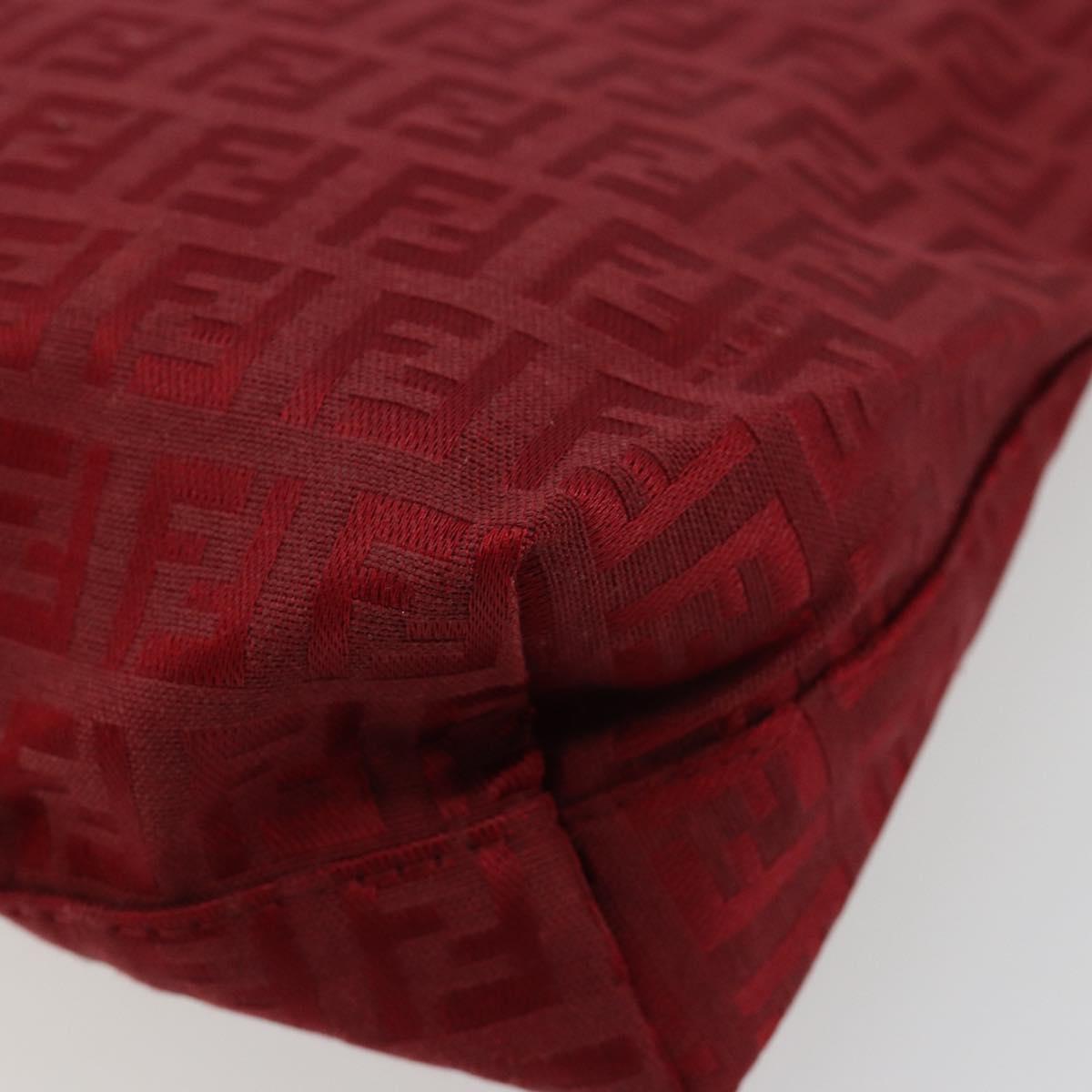 FENDI Zucchino Canvas Hand Bag Red Auth ka4514A