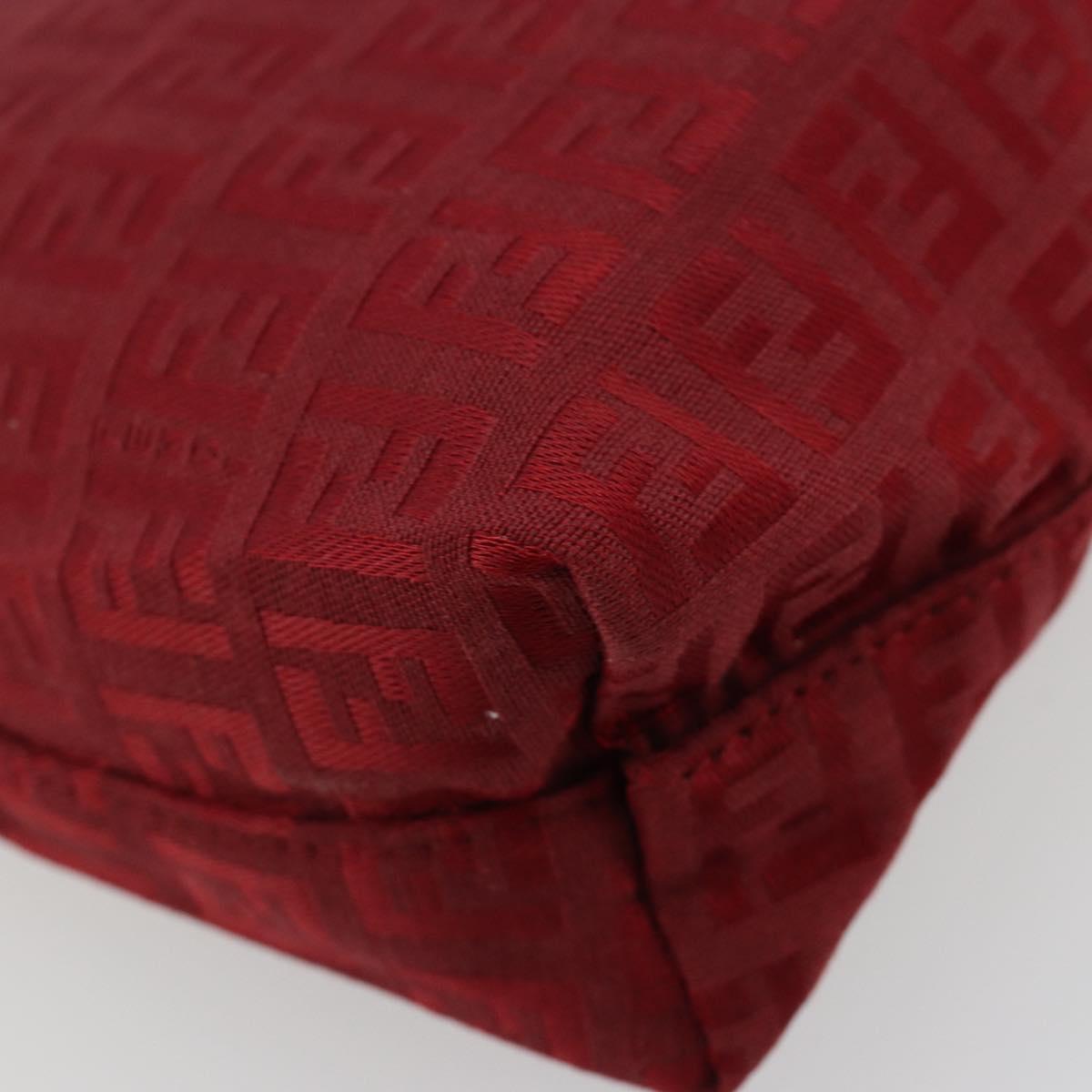 FENDI Zucchino Canvas Hand Bag Red Auth ka4514A