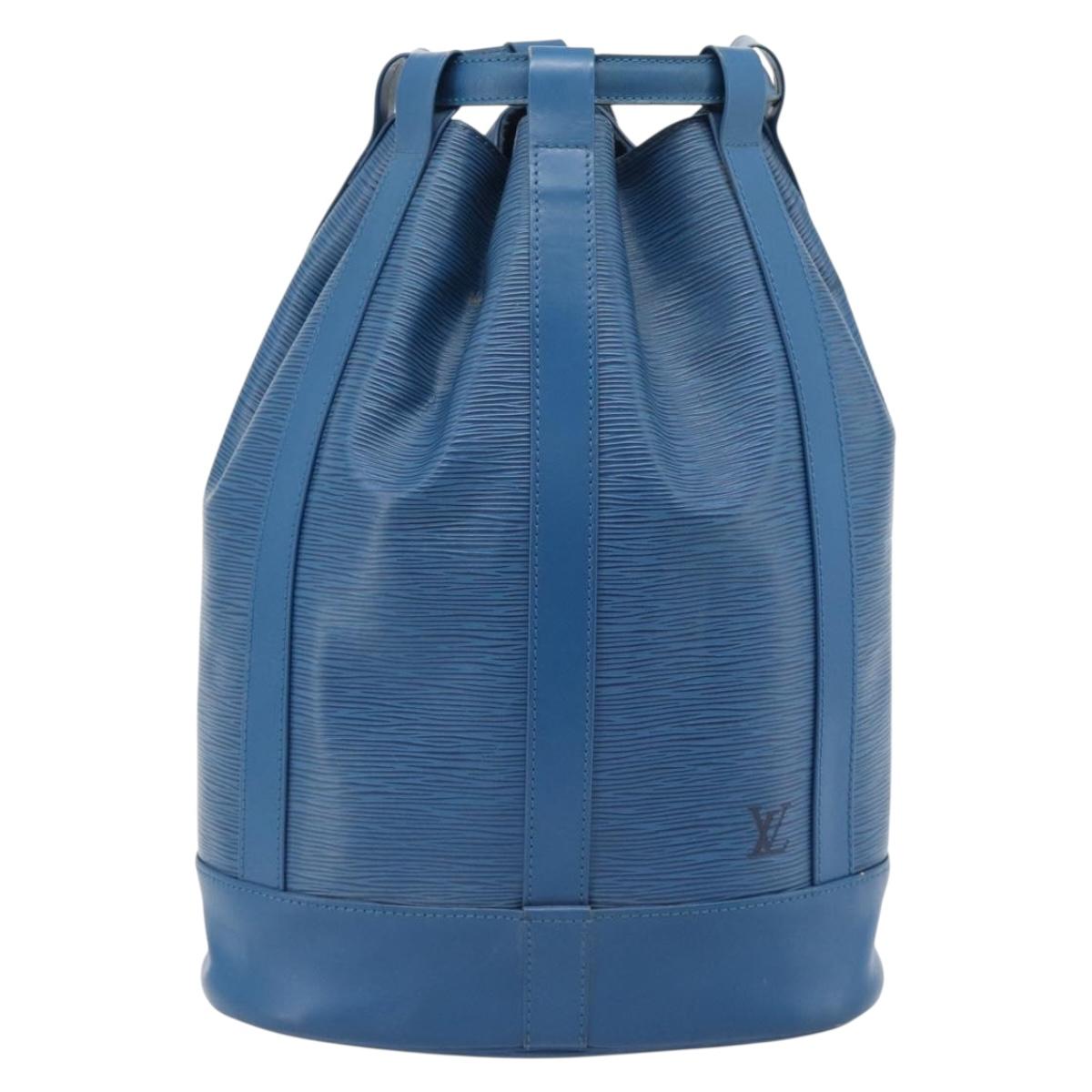 LOUIS VUITTON Epi Randonnee PM Shoulder Bag Blue M52355 LV Auth ka4516A