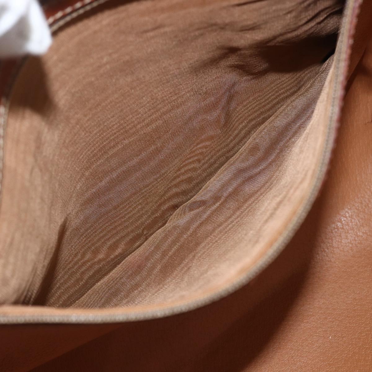 CELINE Macadam Canvas Tote Bag PVC Leather Brown Gold Auth ka452