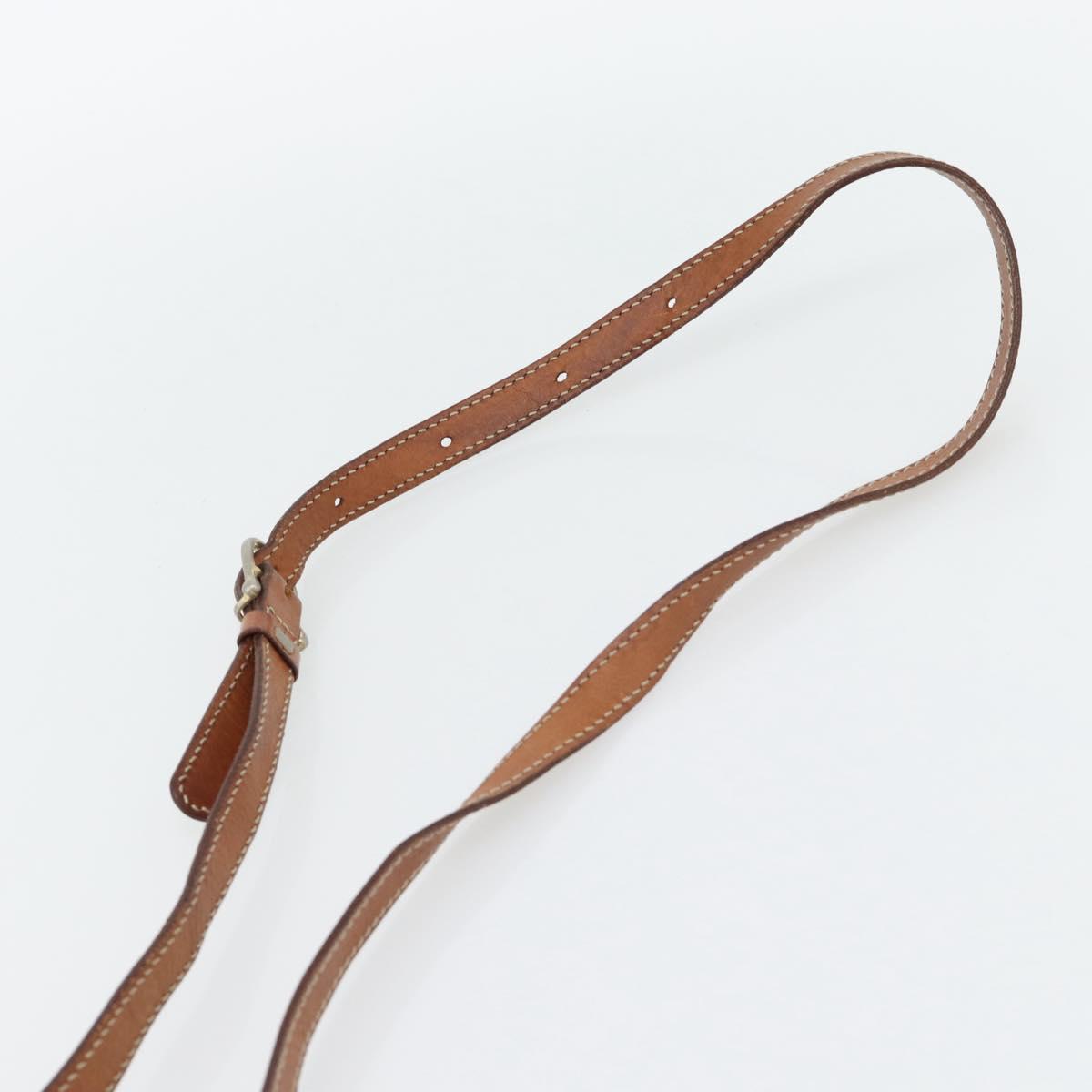 CELINE Macadam Canvas Shoulder Bag PVC Leather Brown Gold Auth ka4520