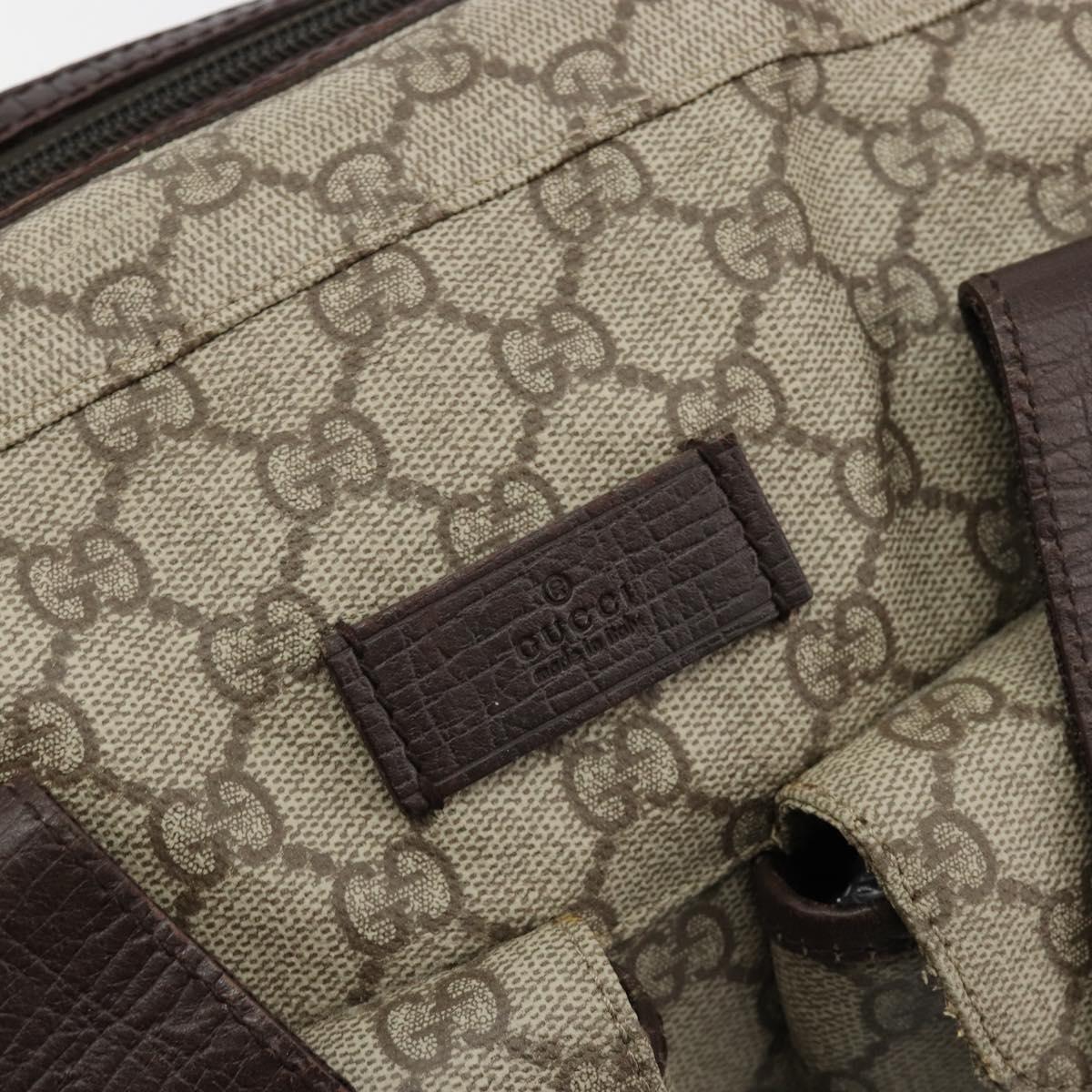 GUCCI GG Supreme Hand Bag PVC Beige Silver 140959 Auth ka4521