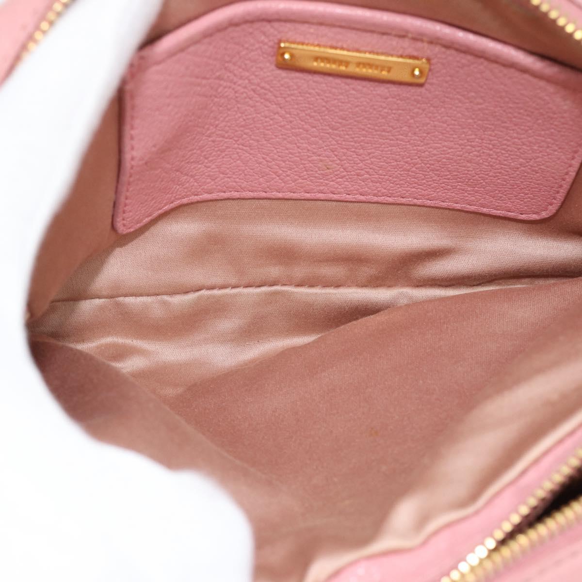 Miu Miu Shoulder Bag Leather Pink Gold Auth ka4524A