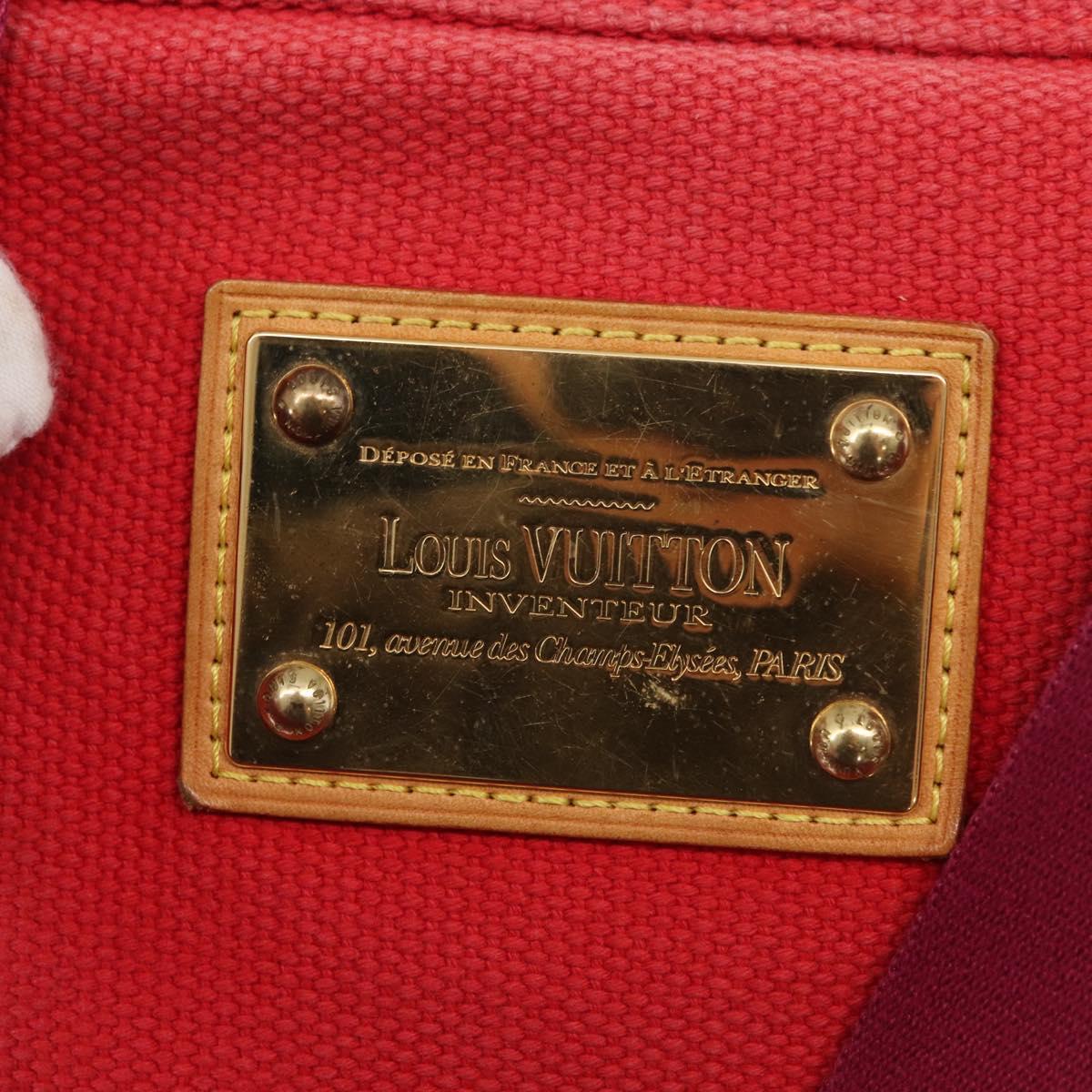 LOUIS VUITTON Antigua Cabas MM Tote Bag Red M40034 LV Auth ka453
