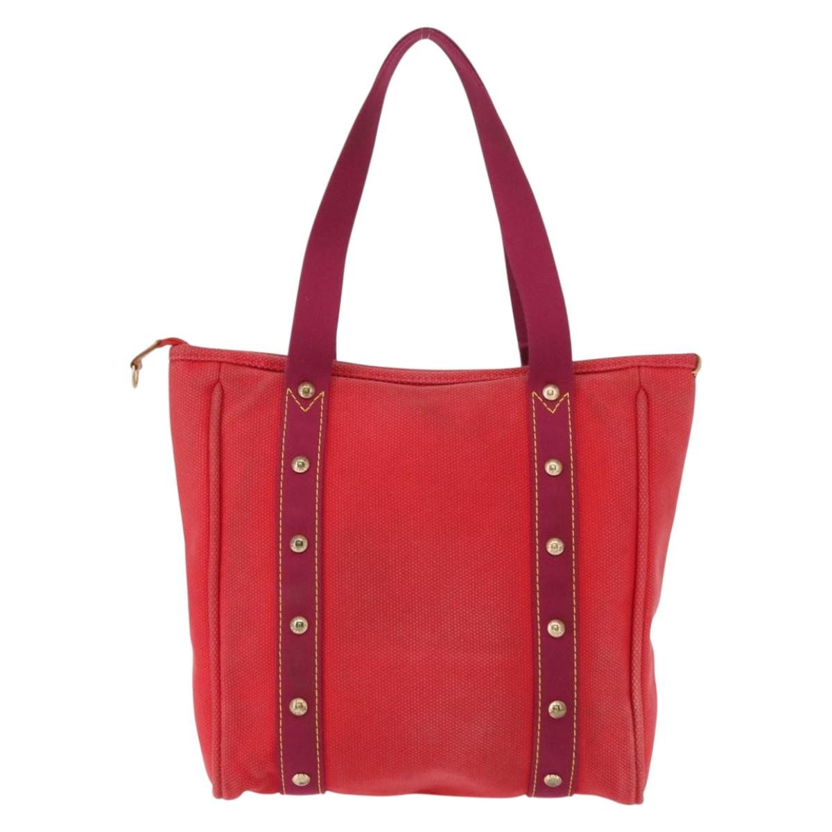 LOUIS VUITTON Antigua Cabas MM Tote Bag Red M40034 LV Auth ka453