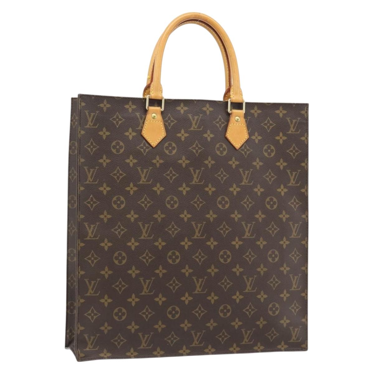 LOUIS VUITTON Monogram Sac Plat Hand Bag M51140 LV Auth ka4531