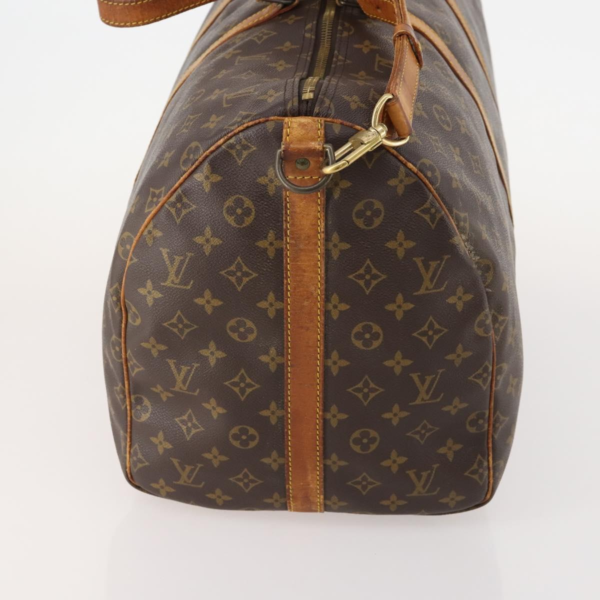 LOUIS VUITTON Monogram Keepall Bandouliere 55 Boston Bag M41414 LV Auth ka4532