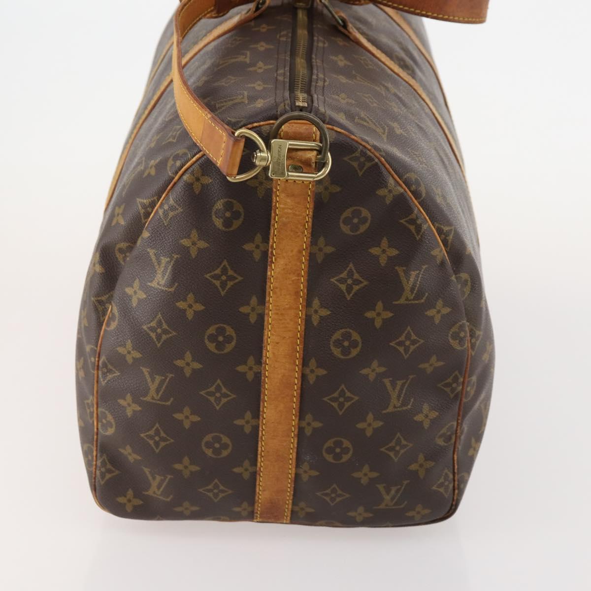 LOUIS VUITTON Monogram Keepall Bandouliere 55 Boston Bag M41414 LV Auth ka4532