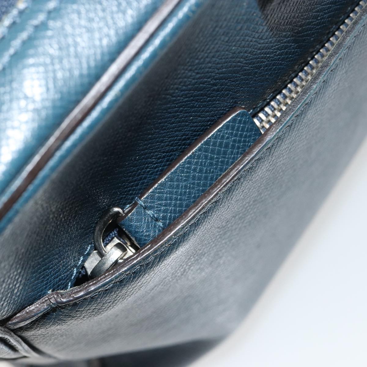 LOUIS VUITTON Taiga Porte Documents Business PDB Bag Blue M30645 LV Auth ka4533