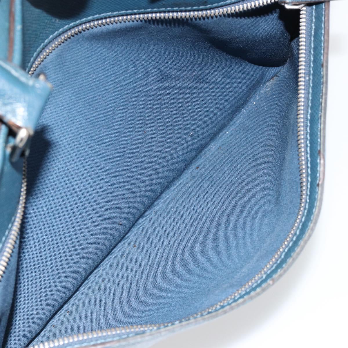 LOUIS VUITTON Taiga Porte Documents Business PDB Bag Blue M30645 LV Auth ka4533