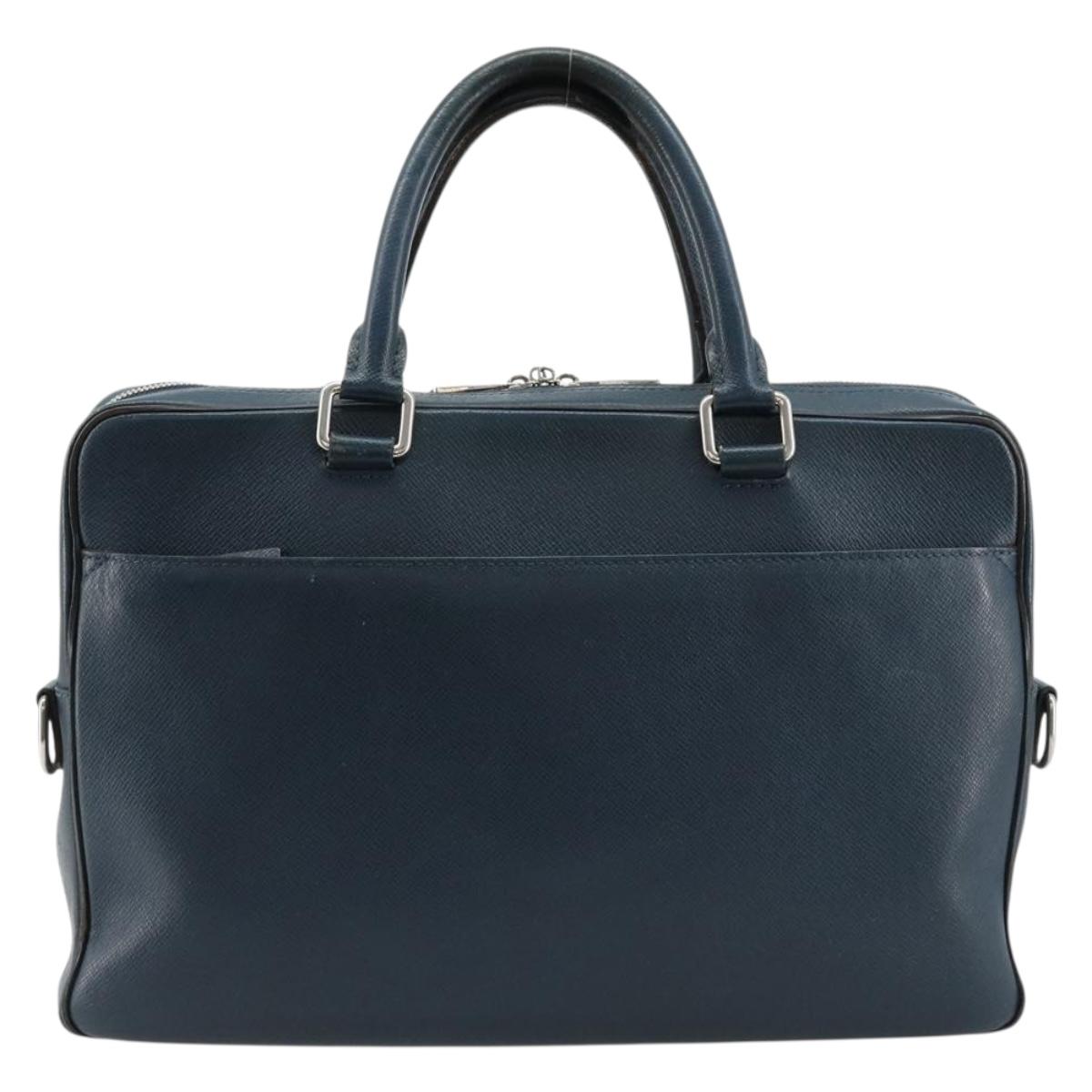 LOUIS VUITTON Taiga Porte Documents Business PDB Bag Blue M30645 LV Auth ka4533