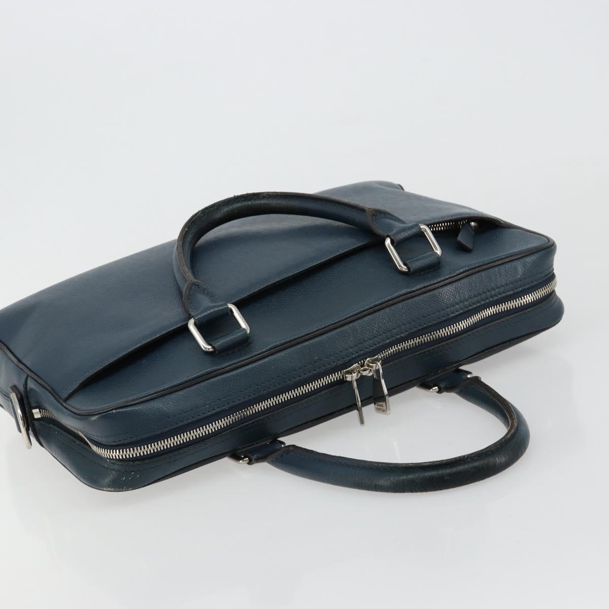 LOUIS VUITTON Taiga Porte Documents Business PDB Bag Blue M30645 LV Auth ka4533