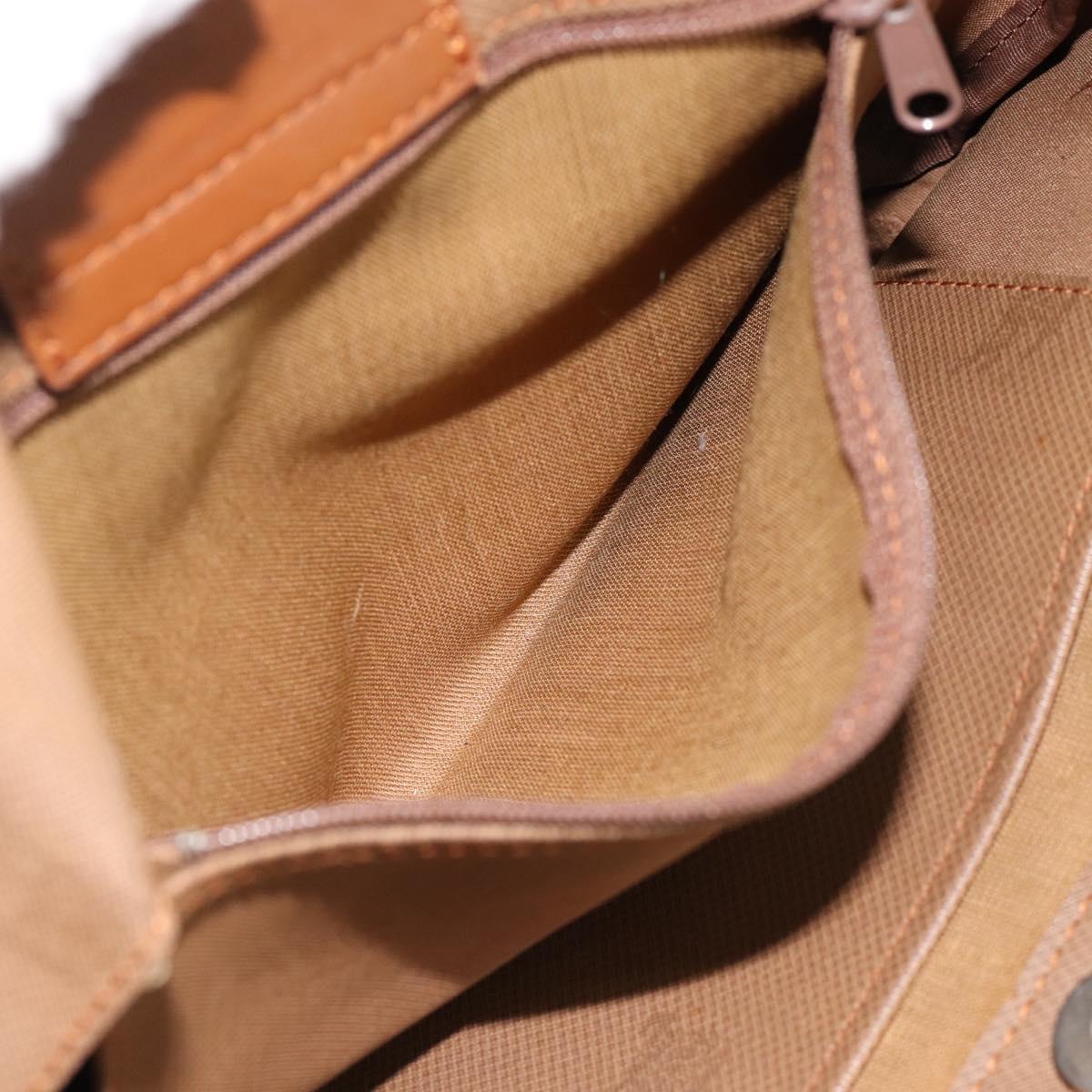 Burberrys Nova Check Hand Bag Canvas Beige Gold Auth ka4541