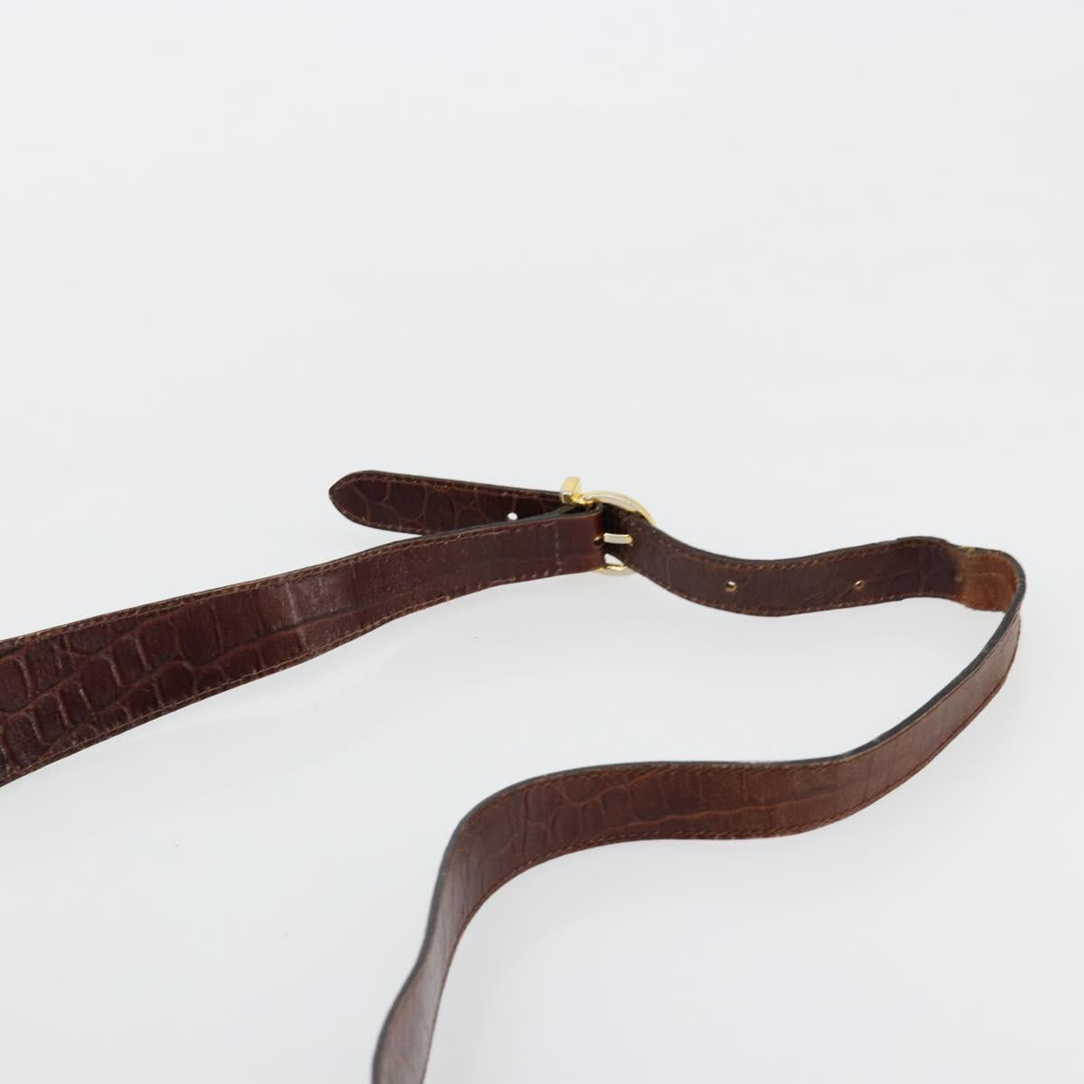 Salvatore Ferragamo Shoulder Bag Leather Brown Gold Auth ka4542