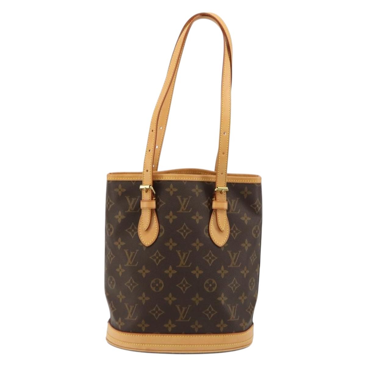LOUIS VUITTON Monogram Bucket PM Shoulder Bag M42238 LV Auth ka4543