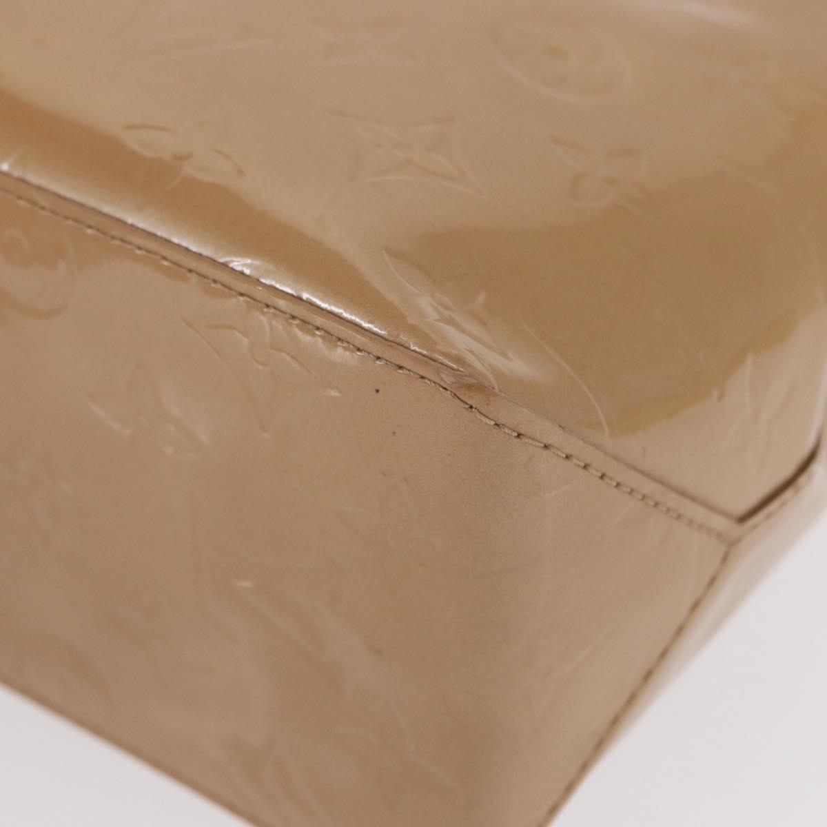 LOUIS VUITTON Monogram Vernis Reade PM Hand Bag Beige M91334 LV Auth ka455