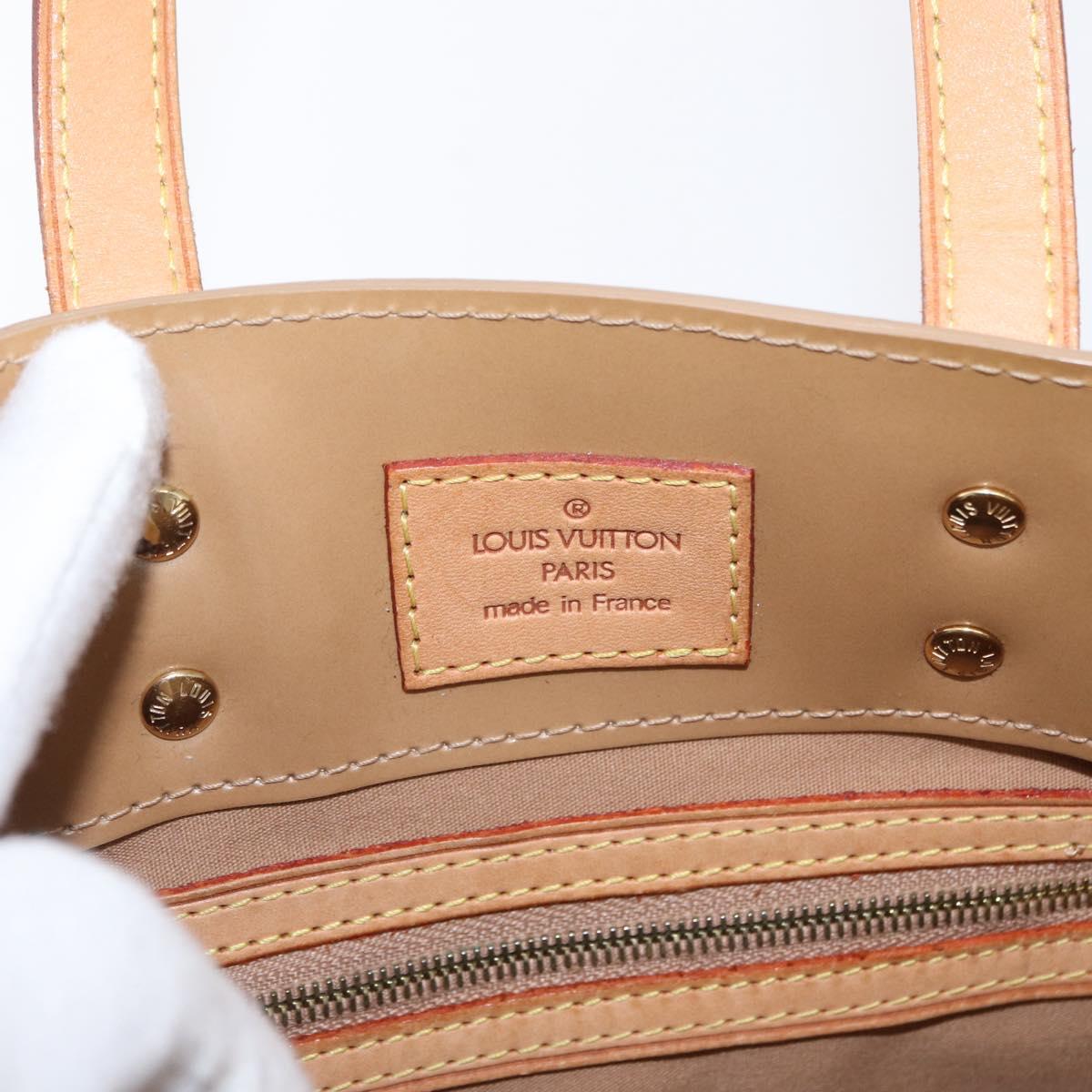 LOUIS VUITTON Monogram Vernis Reade PM Hand Bag Beige M91334 LV Auth ka455