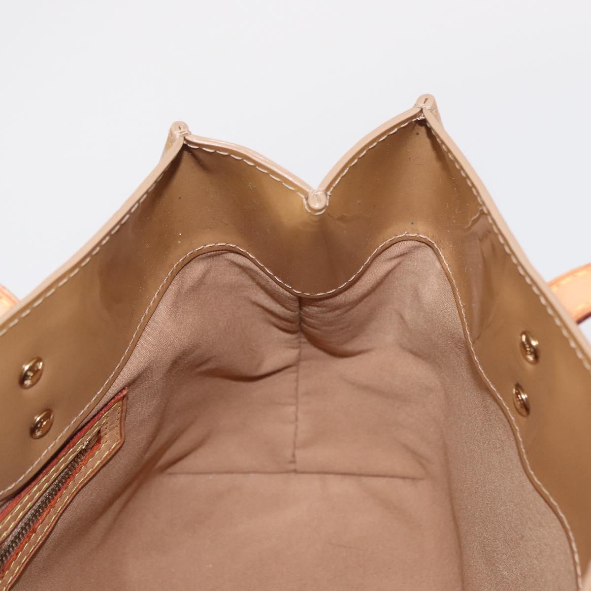 LOUIS VUITTON Monogram Vernis Reade PM Hand Bag Beige M91334 LV Auth ka455