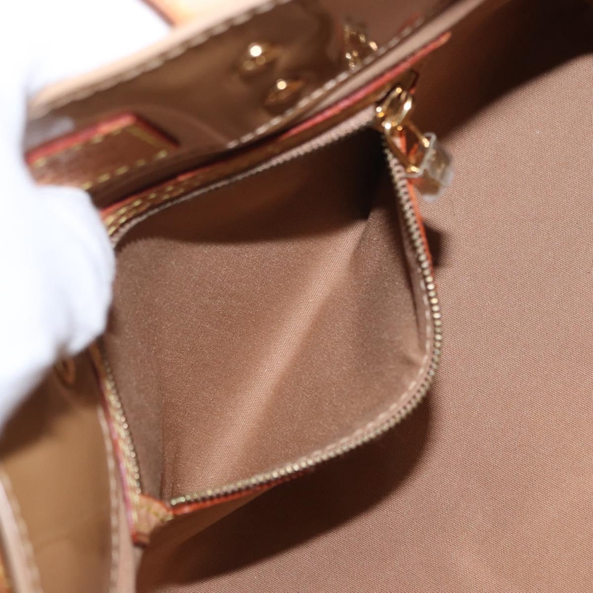LOUIS VUITTON Monogram Vernis Reade PM Hand Bag Beige M91334 LV Auth ka455