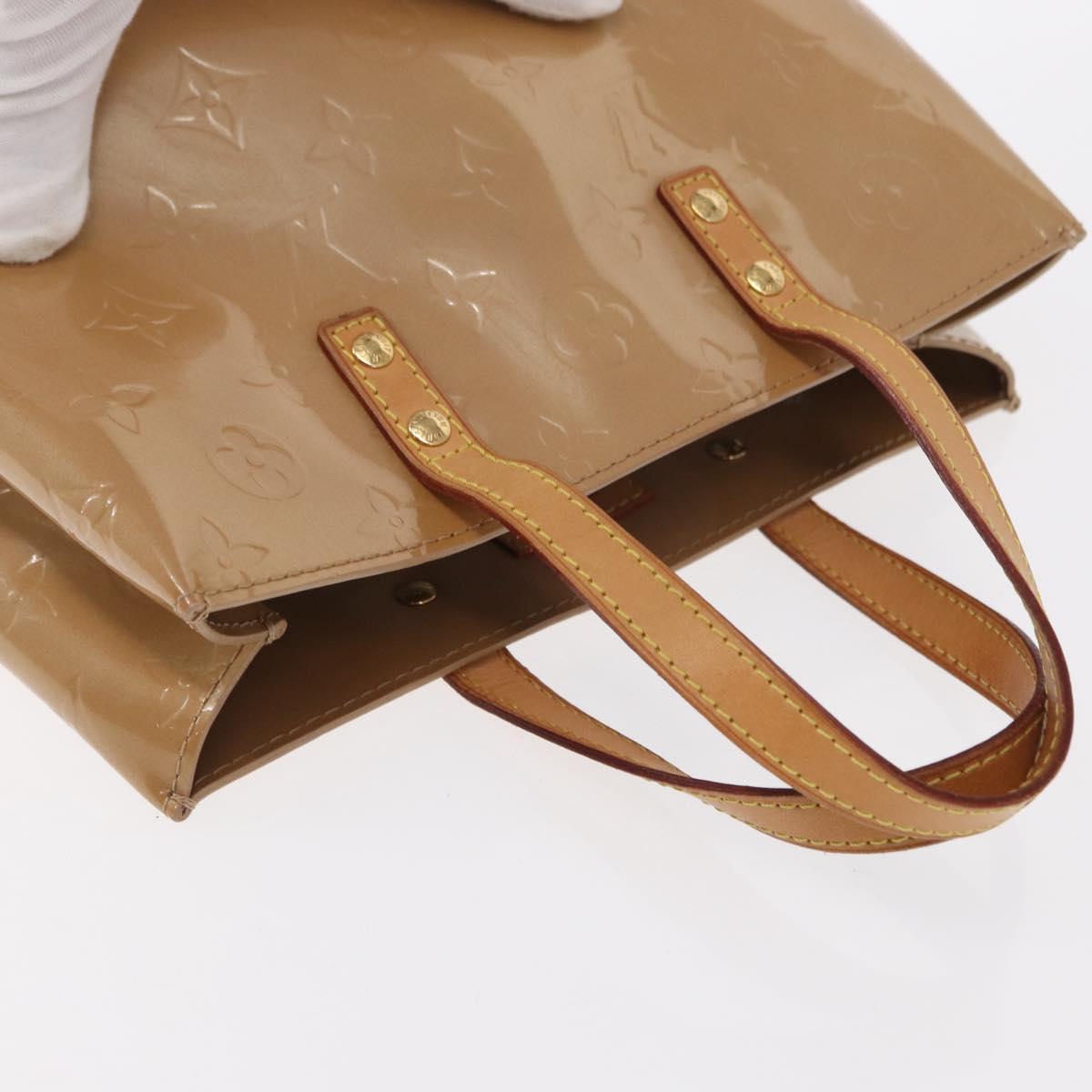 LOUIS VUITTON Monogram Vernis Reade PM Hand Bag Beige M91334 LV Auth ka455