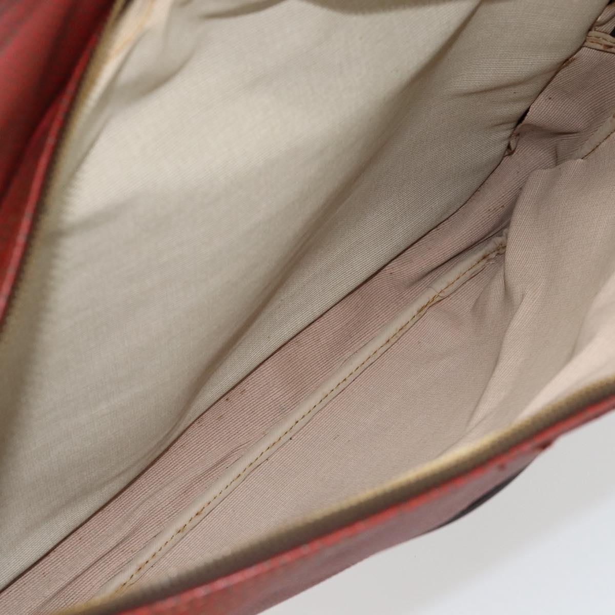 LOUIS VUITTON Challenge Cup Reporter Shoulder Bag Leather Red LV Auth ka4551