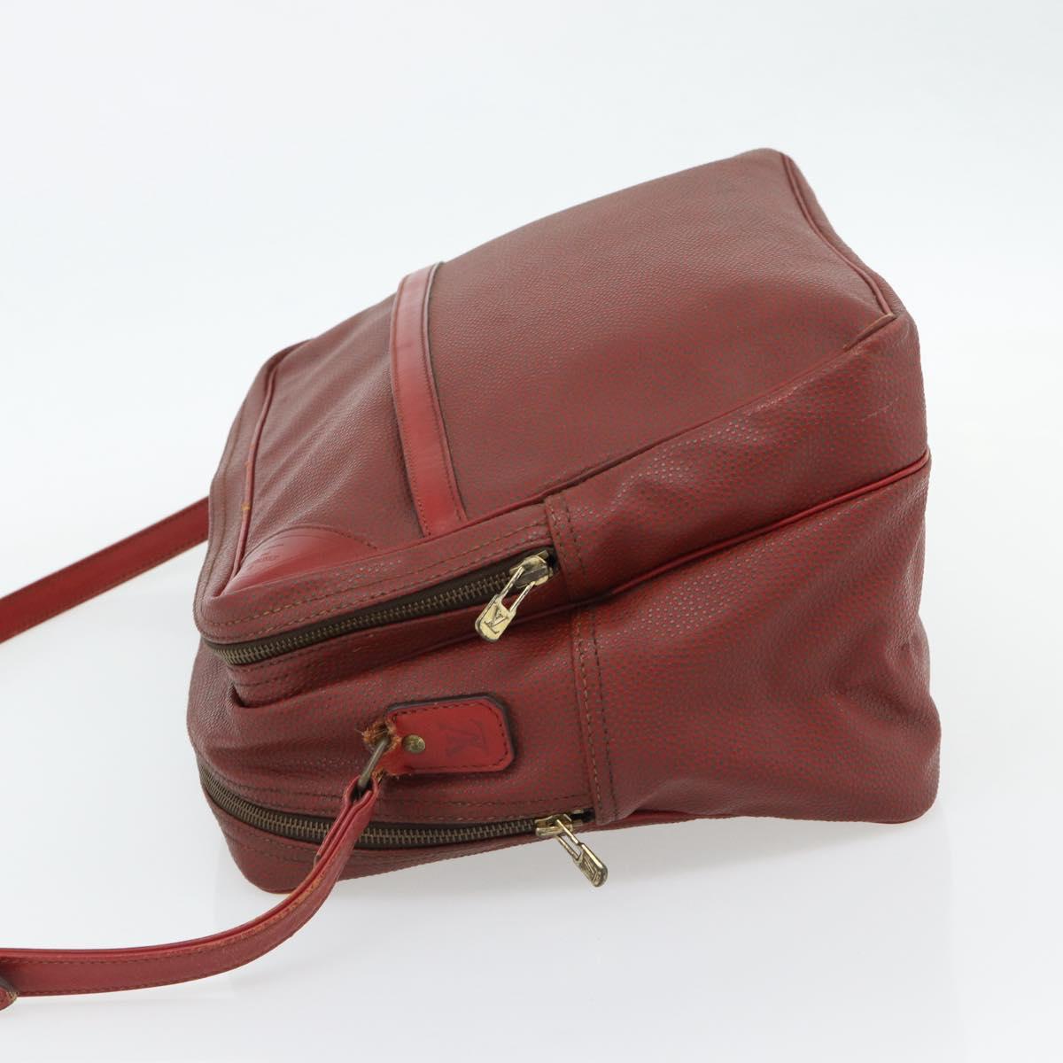 LOUIS VUITTON Challenge Cup Reporter Shoulder Bag Leather Red LV Auth ka4551