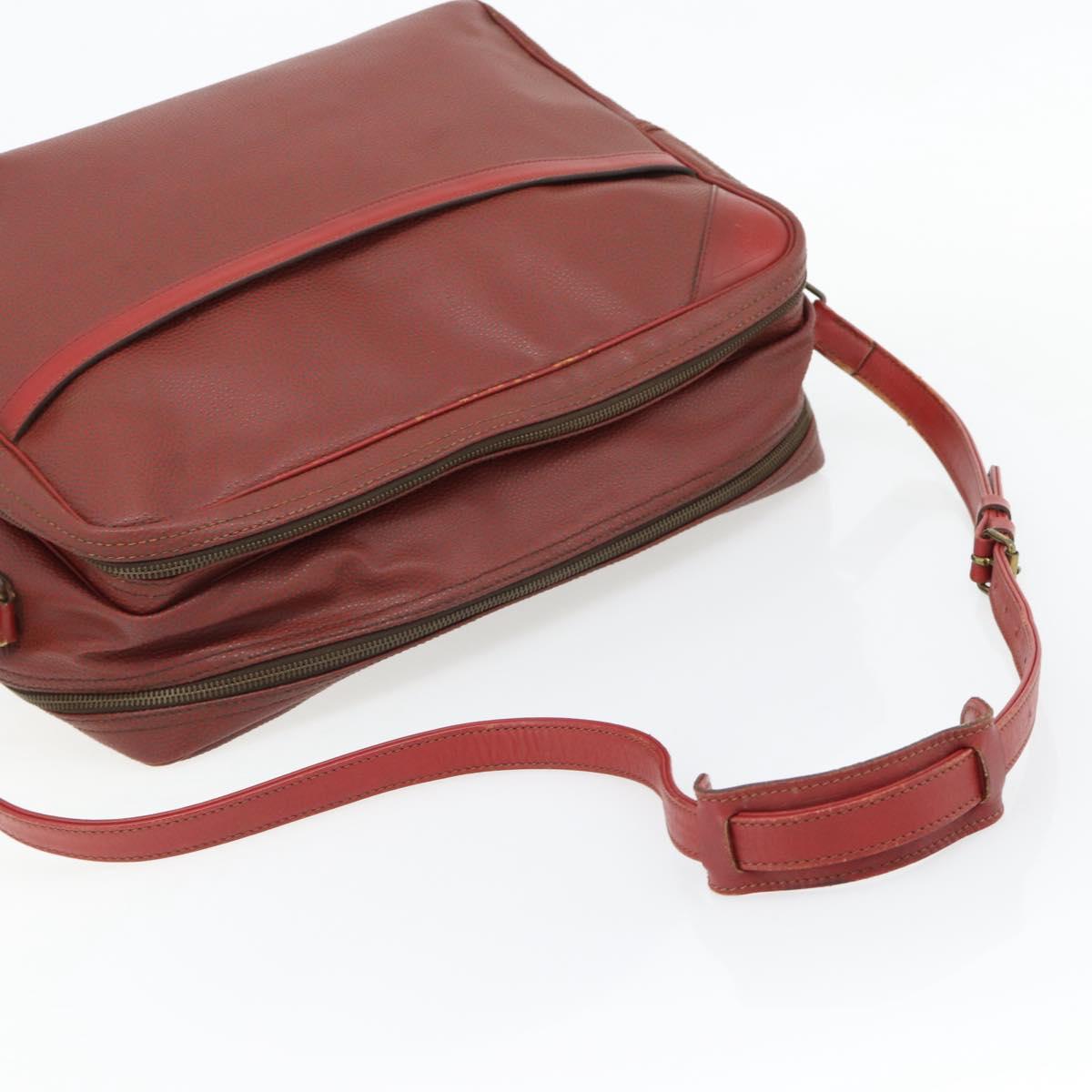 LOUIS VUITTON Challenge Cup Reporter Shoulder Bag Leather Red LV Auth ka4551