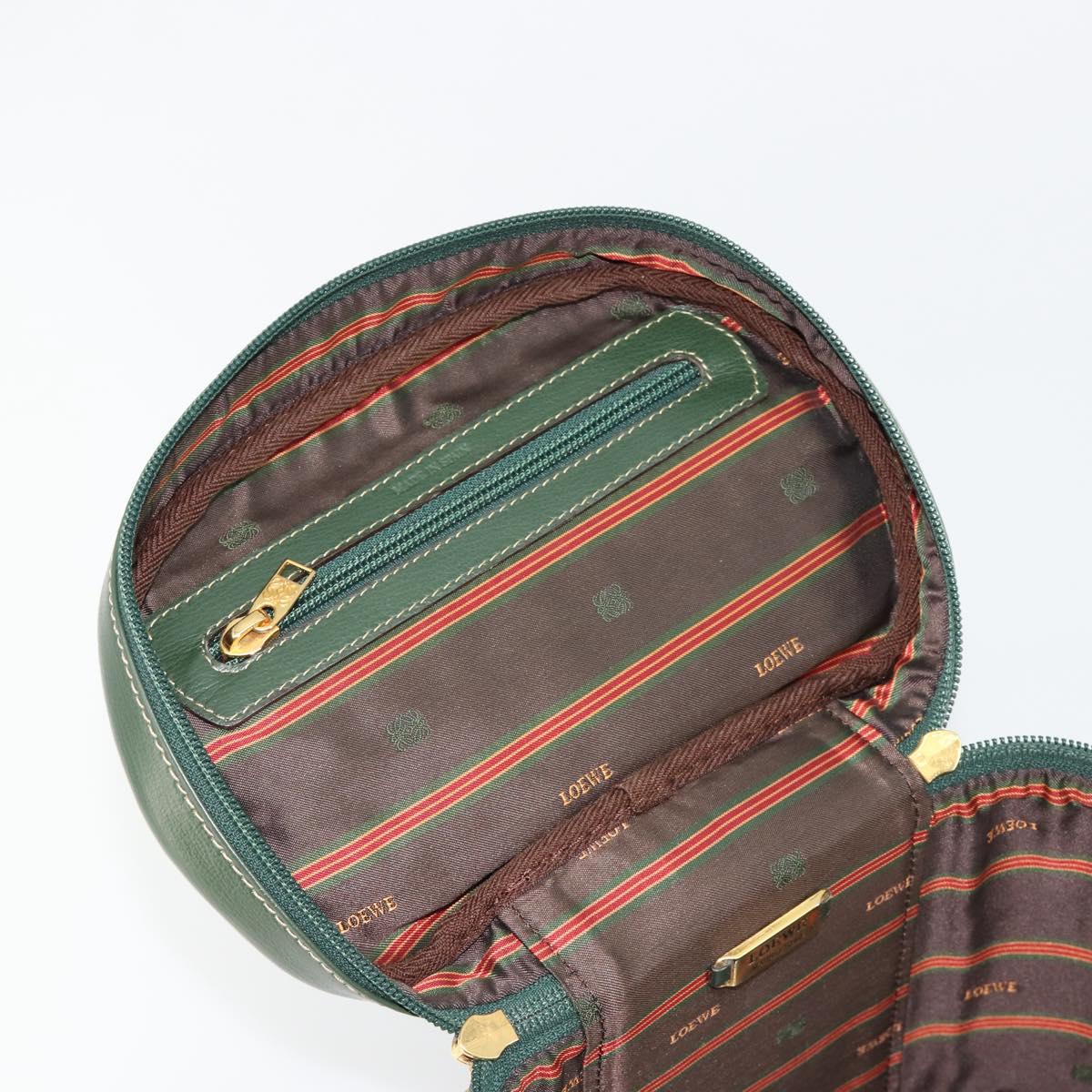 LOEWE Velazquez Hand Bag Suede Green Gold Auth ka4554A