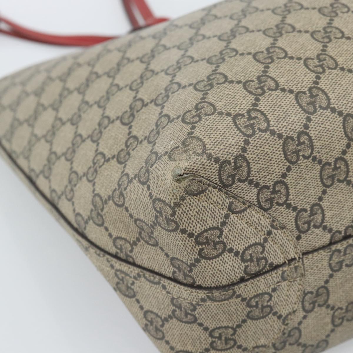 GUCCI GG Supreme Tote Bag PVC Beige Auth ka4557