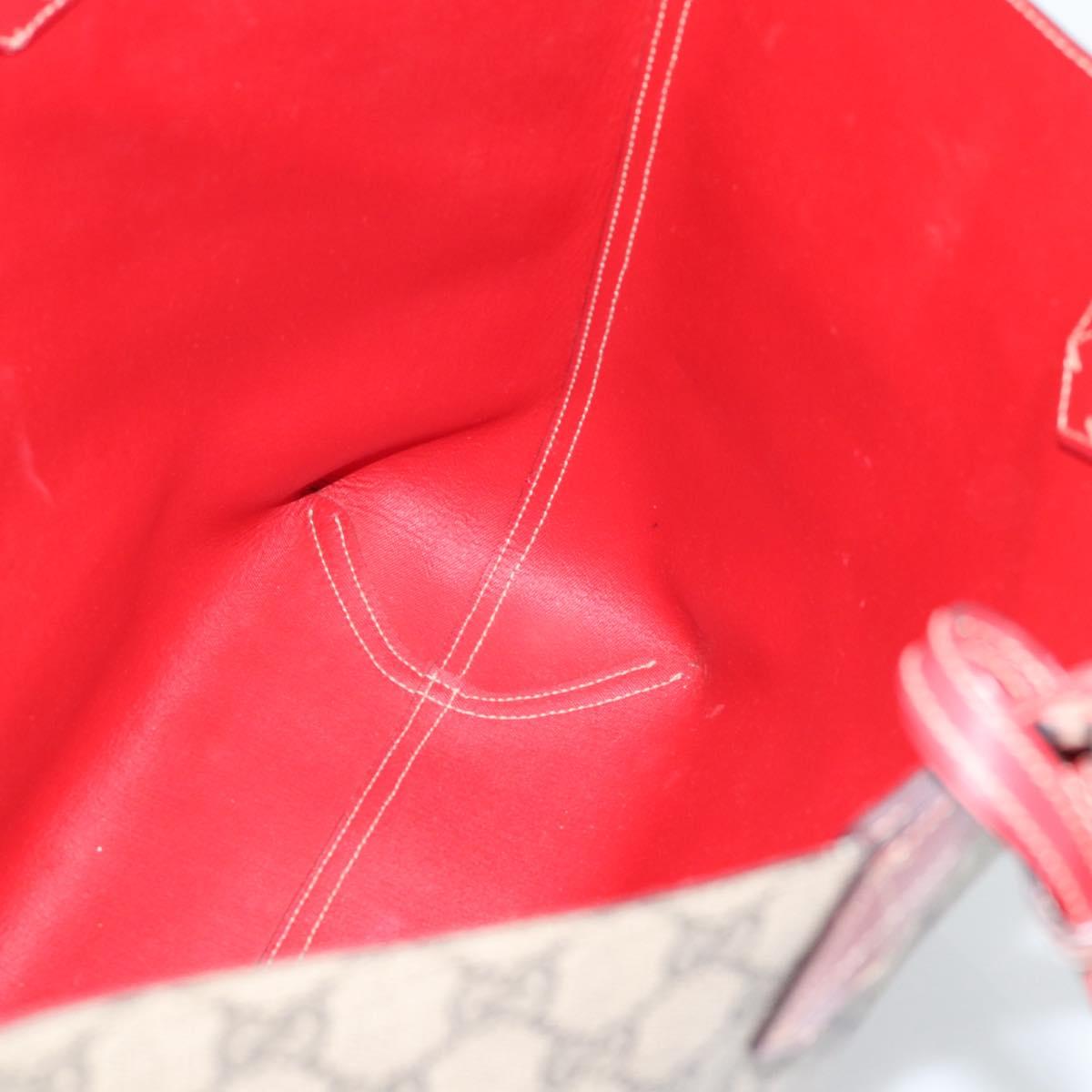 GUCCI GG Supreme Tote Bag PVC Beige Auth ka4557