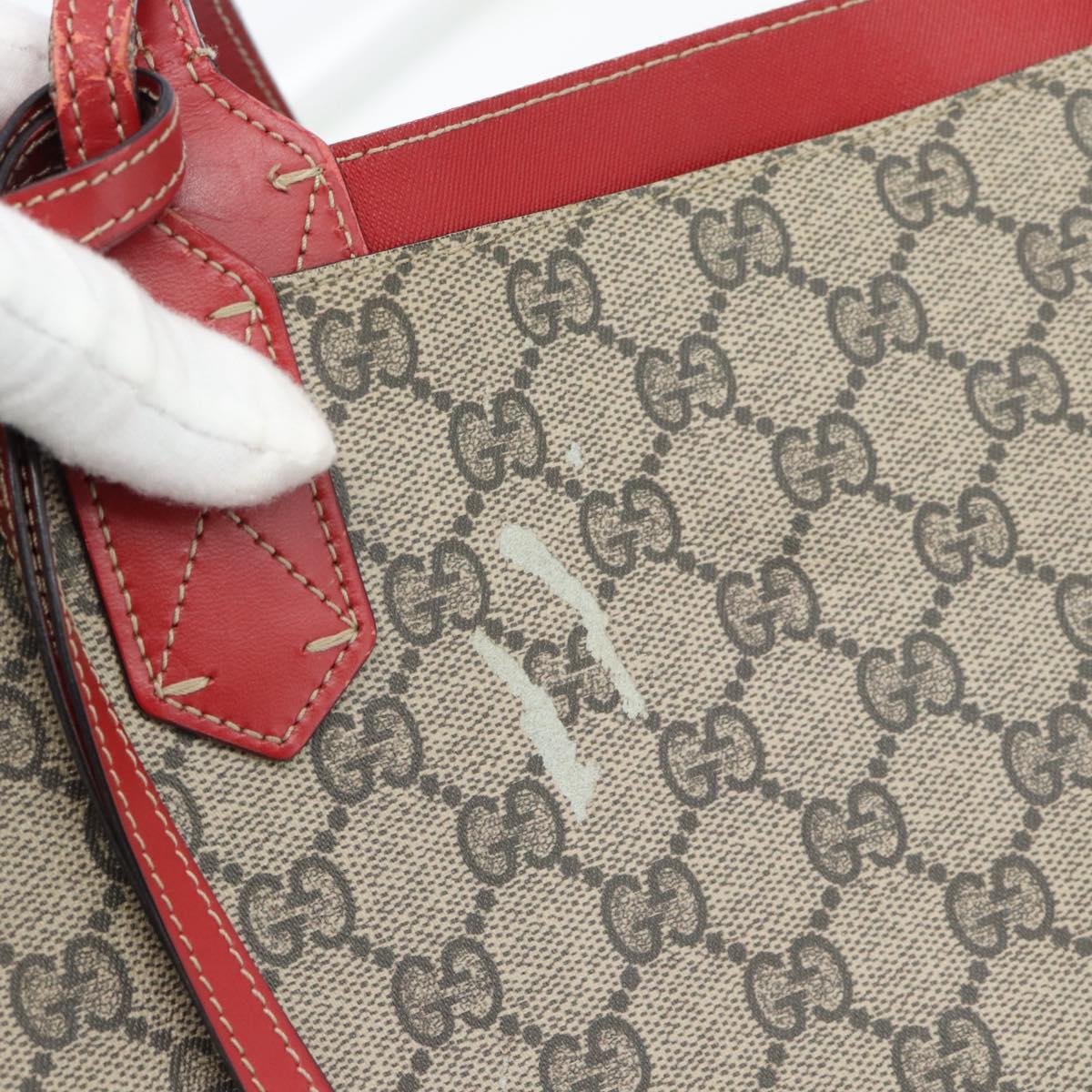 GUCCI GG Supreme Tote Bag PVC Beige Auth ka4557