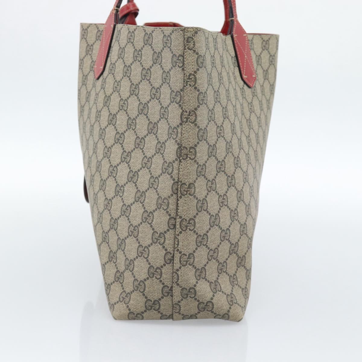 GUCCI GG Supreme Tote Bag PVC Beige Auth ka4557