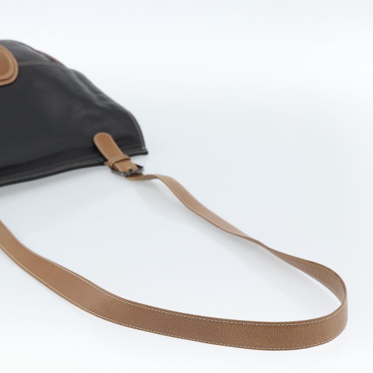 LOEWE Shoulder Bag Leather Black Silver Auth ka4560A