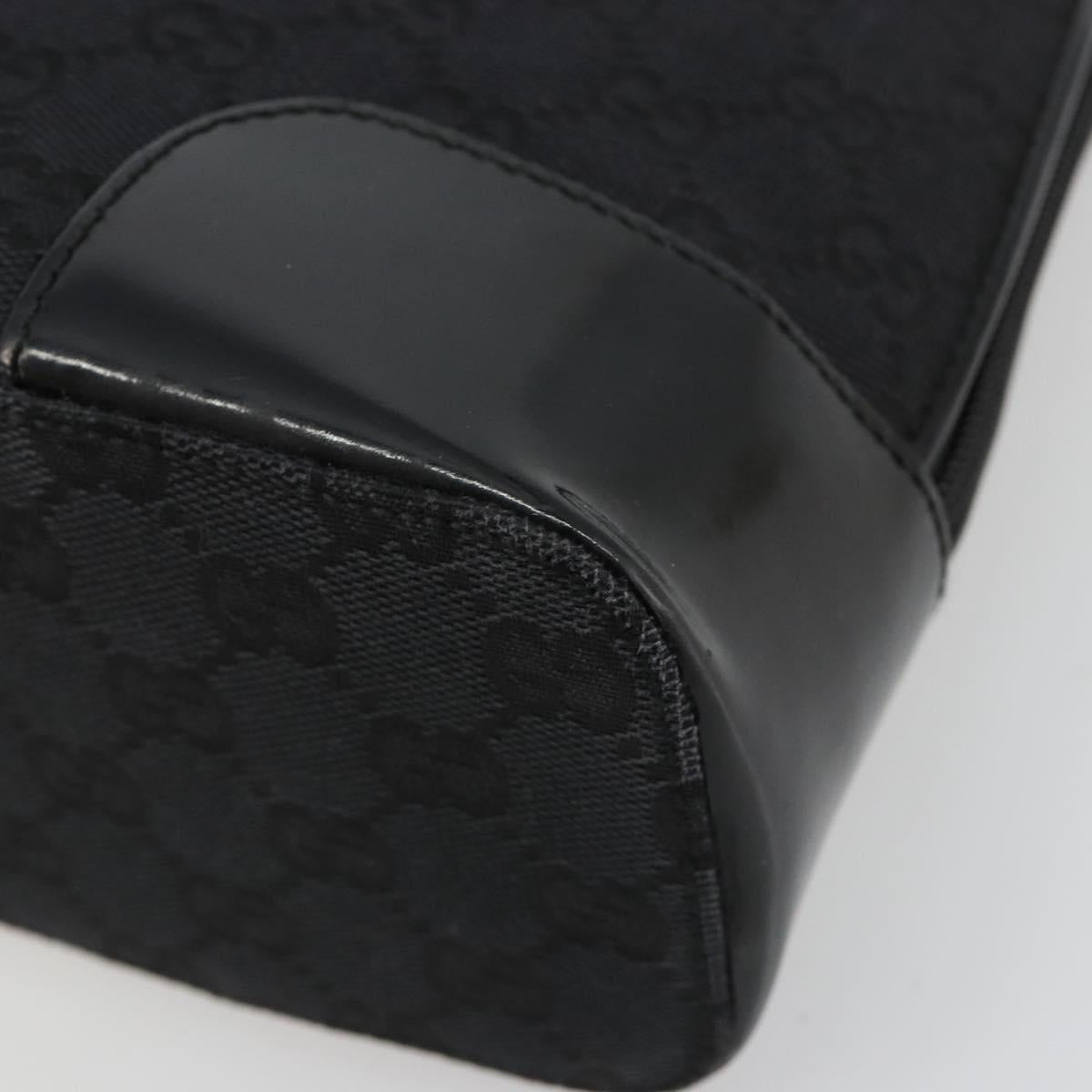 GUCCI GG Canvas Hand Bag Black Gold 002 1122 Auth ka4562