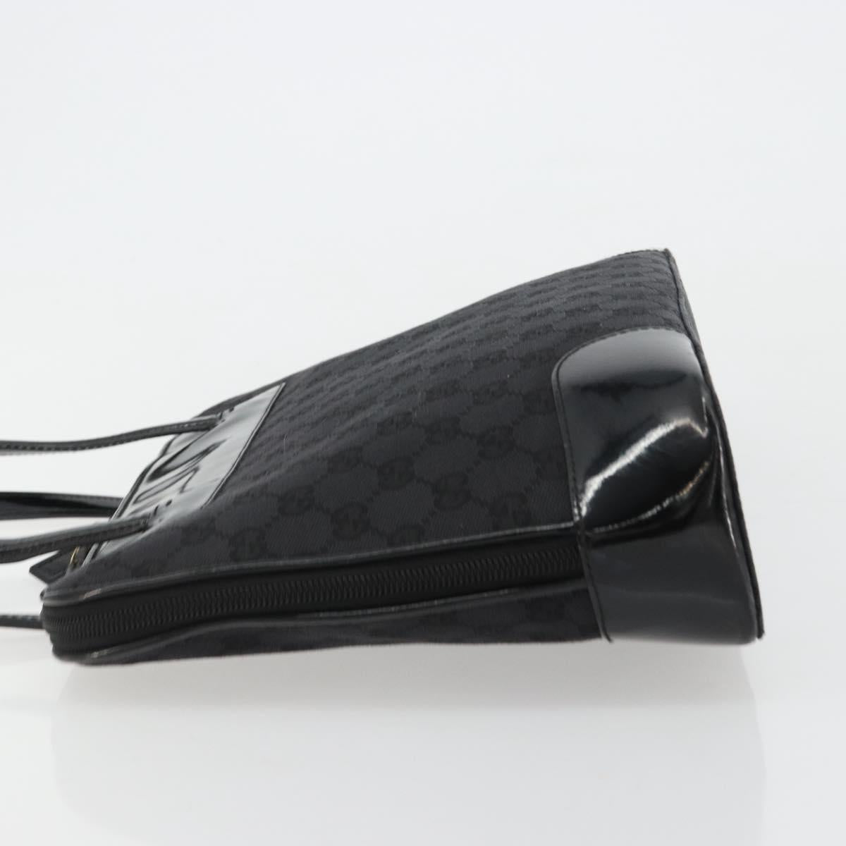 GUCCI GG Canvas Hand Bag Black Gold 002 1122 Auth ka4562