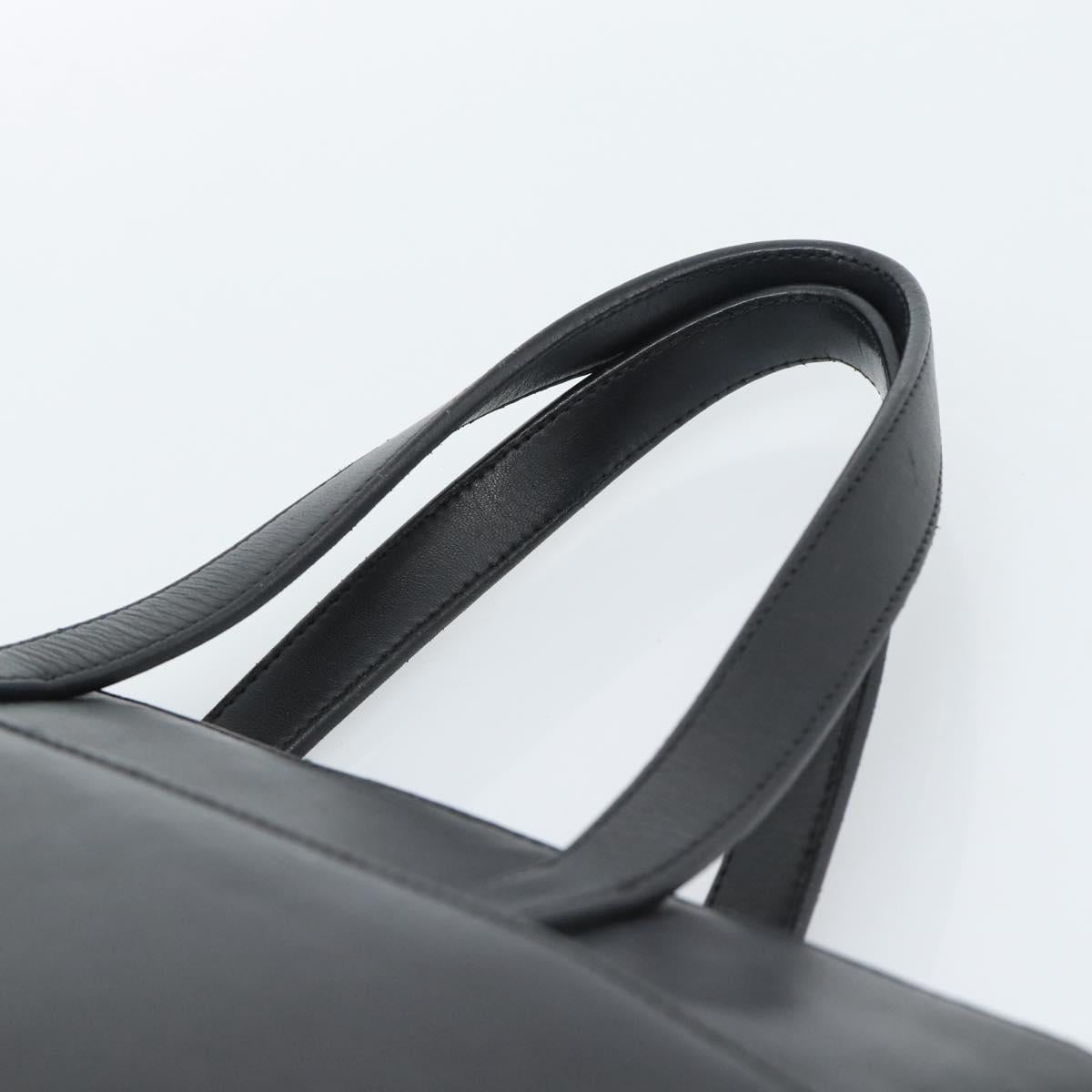 LOEWE Hand Bag Leather Black Silver Auth ka4565A