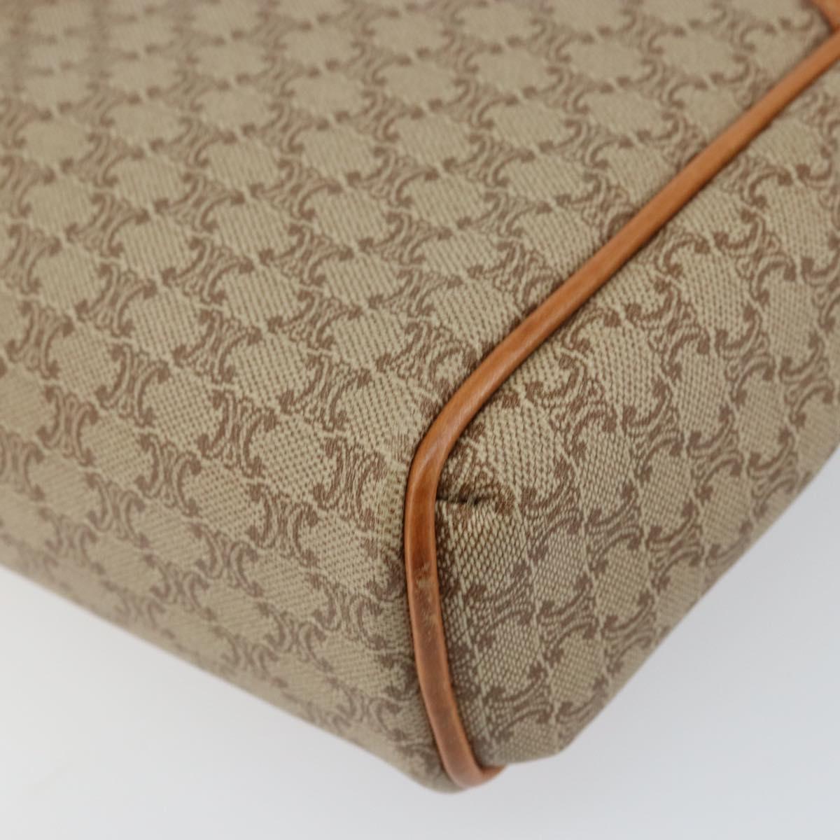 CELINE Macadam Canvas Shoulder Bag PVC Beige Gold Auth ka457