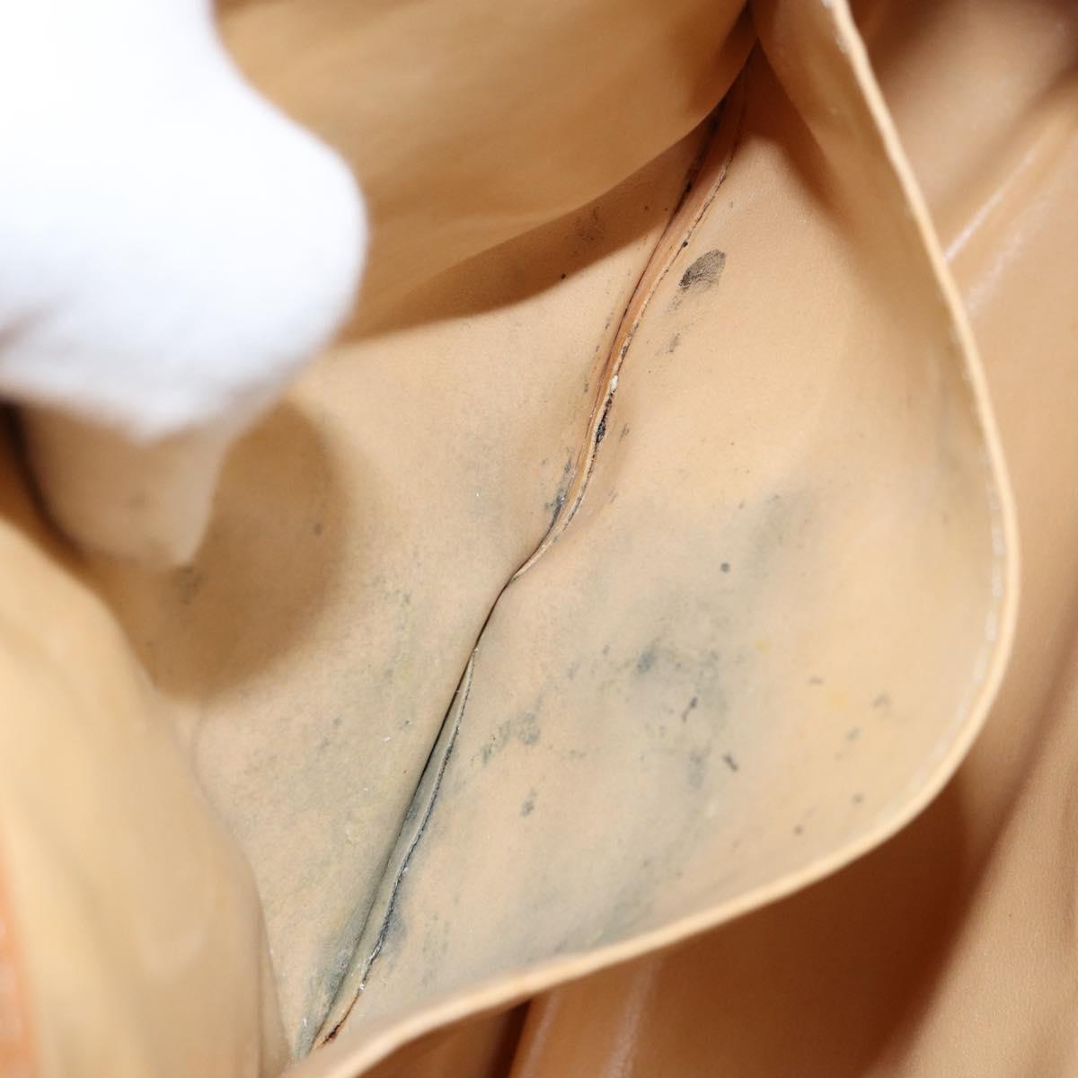 CELINE Macadam Canvas Shoulder Bag PVC Beige Gold Auth ka457