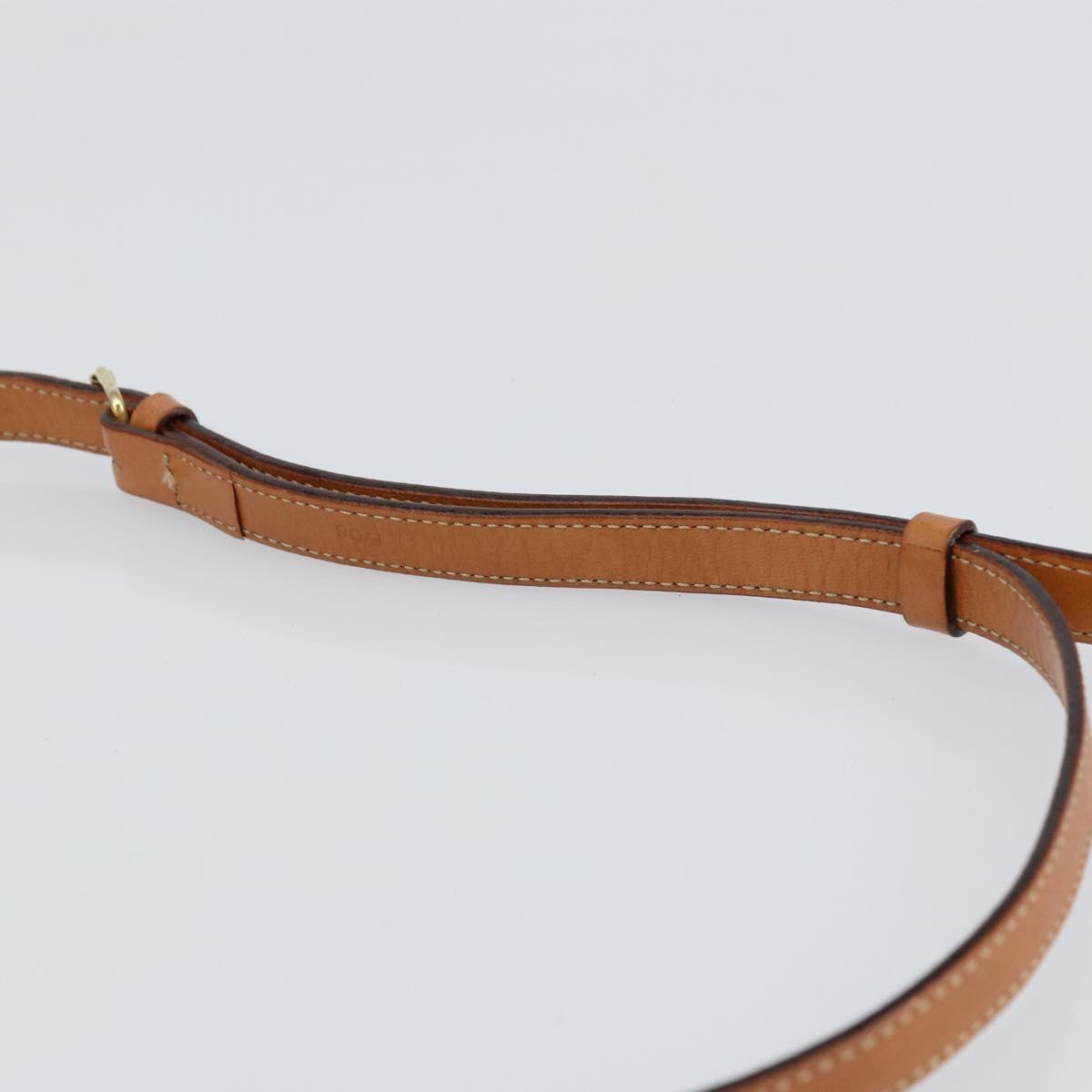 CELINE Macadam Canvas Shoulder Bag PVC Beige Gold Auth ka457