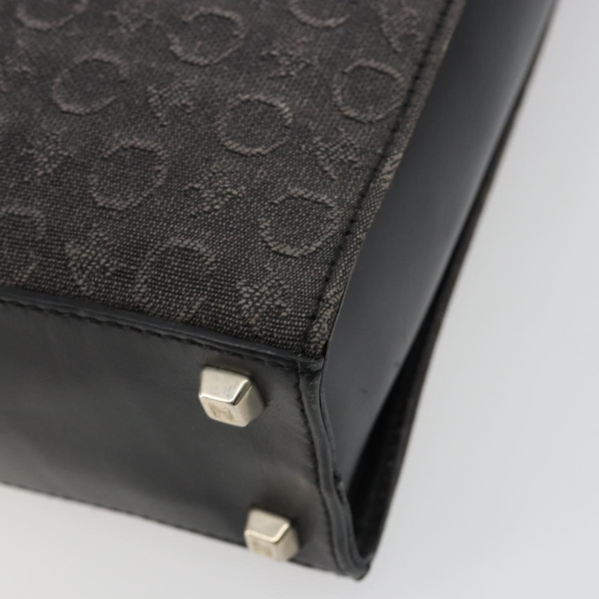 CELINE C Sulky Hand Bag Black Silver Auth ka4570