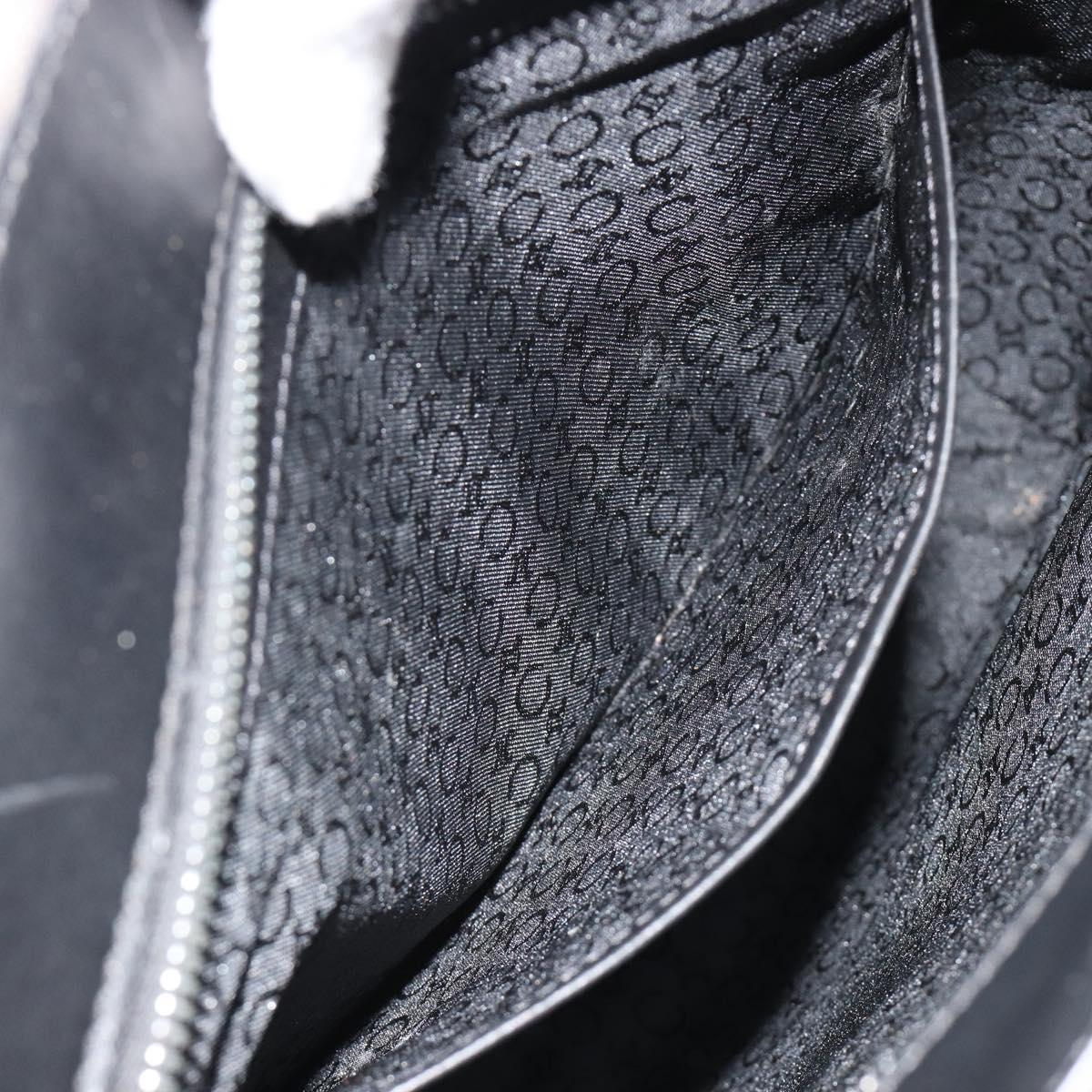 CELINE C Sulky Hand Bag Black Silver Auth ka4570
