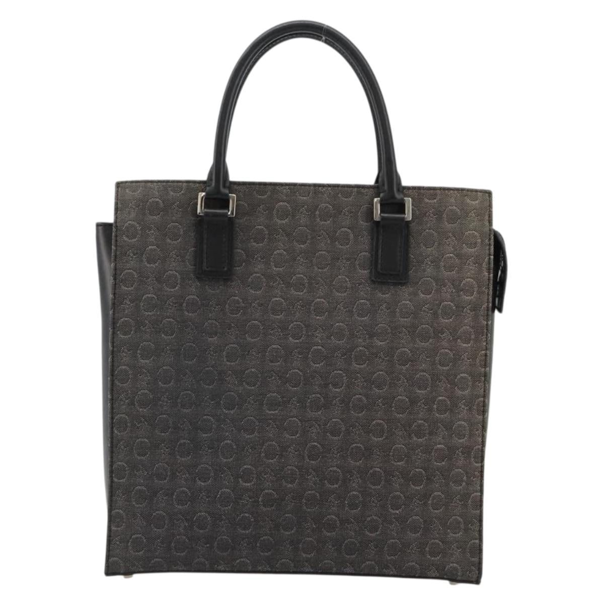CELINE C Sulky Hand Bag Black Silver Auth ka4570