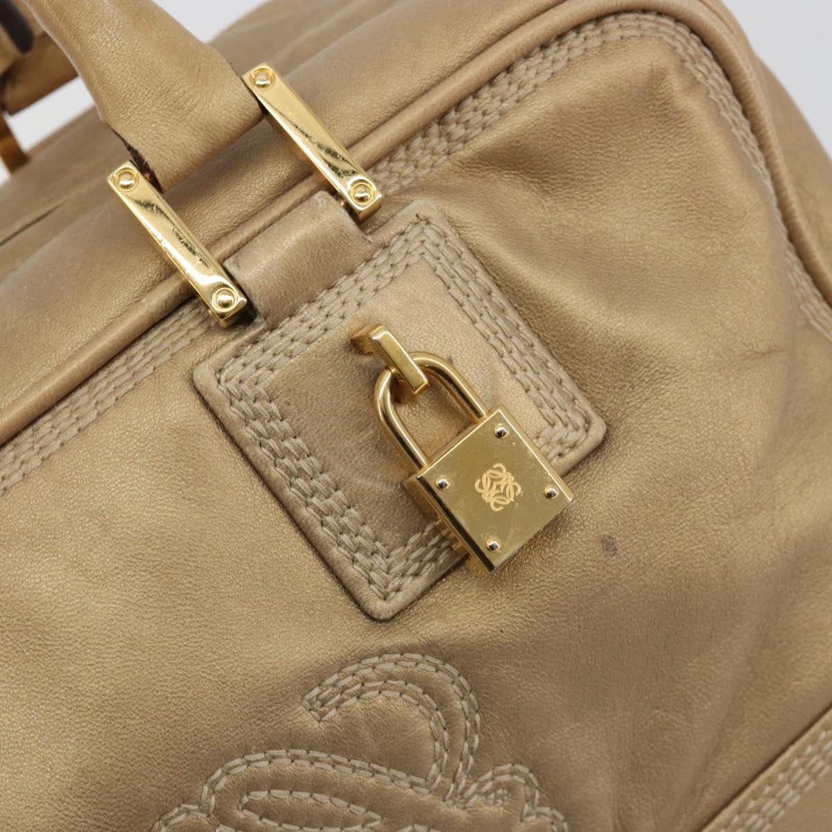 LOEWE Amazona 28 Hand Bag Nappa leather Gold Auth ka4571A