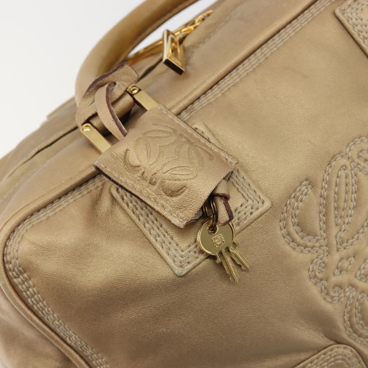 LOEWE Amazona 28 Hand Bag Nappa leather Gold Auth ka4571A
