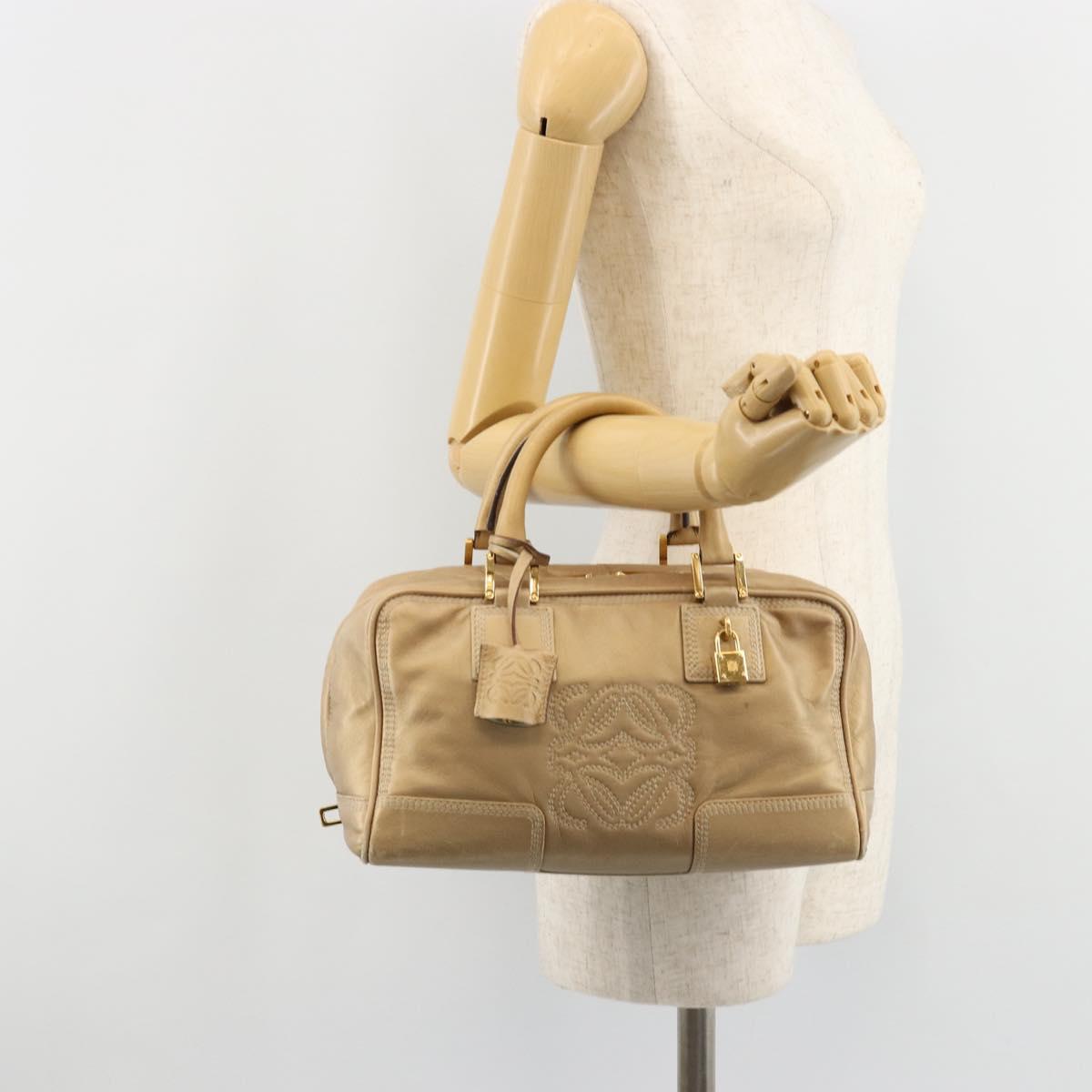 LOEWE Amazona 28 Hand Bag Nappa leather Gold Auth ka4571A