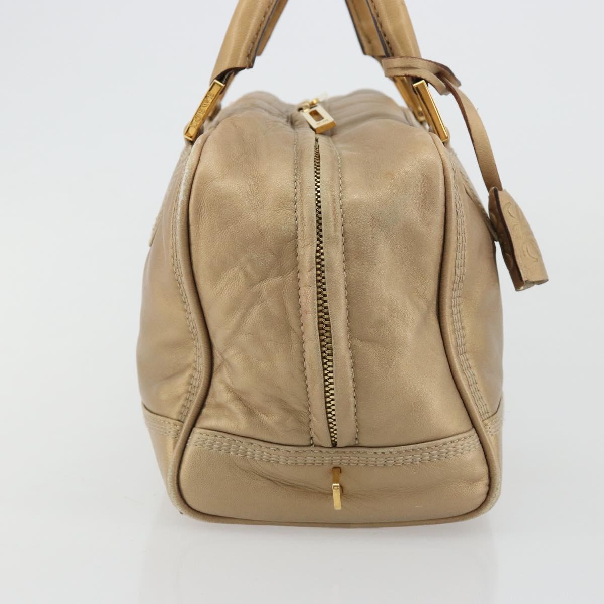 LOEWE Amazona 28 Hand Bag Nappa leather Gold Auth ka4571A