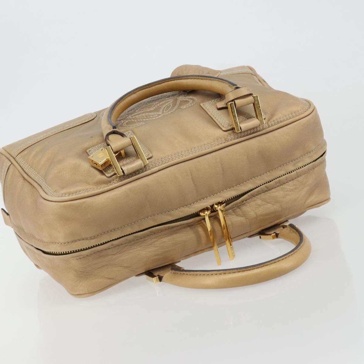 LOEWE Amazona 28 Hand Bag Nappa leather Gold Auth ka4571A