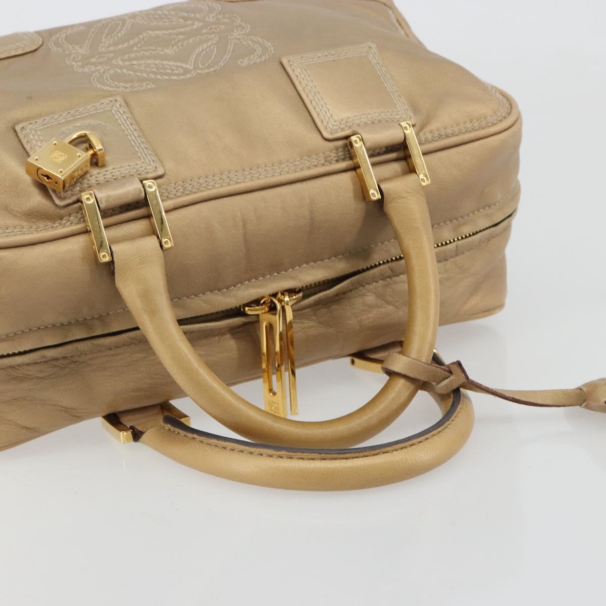 LOEWE Amazona 28 Hand Bag Nappa leather Gold Auth ka4571A