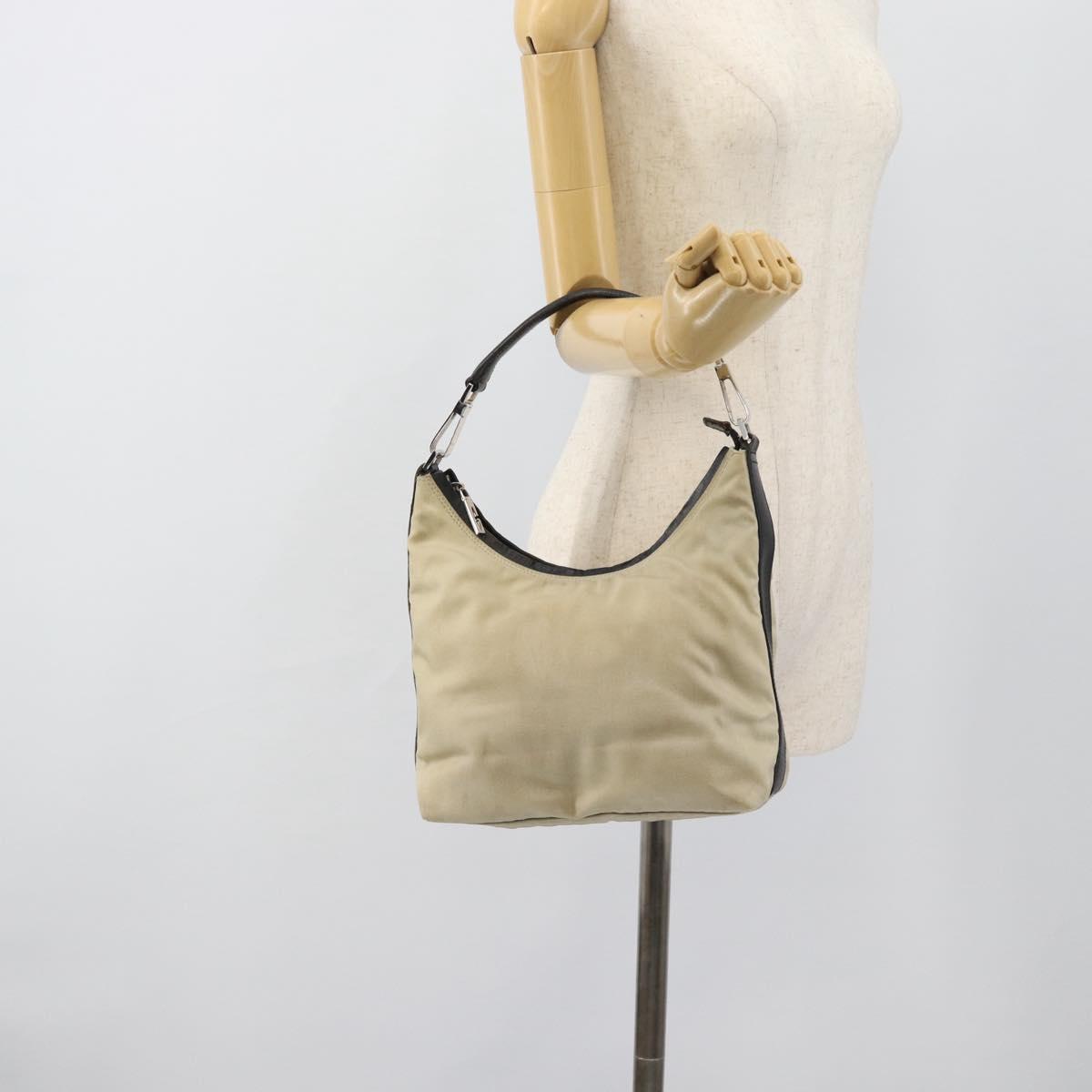 GUCCI Hand Bag Canvas Leather Beige Silver 000 0602 Auth ka4572
