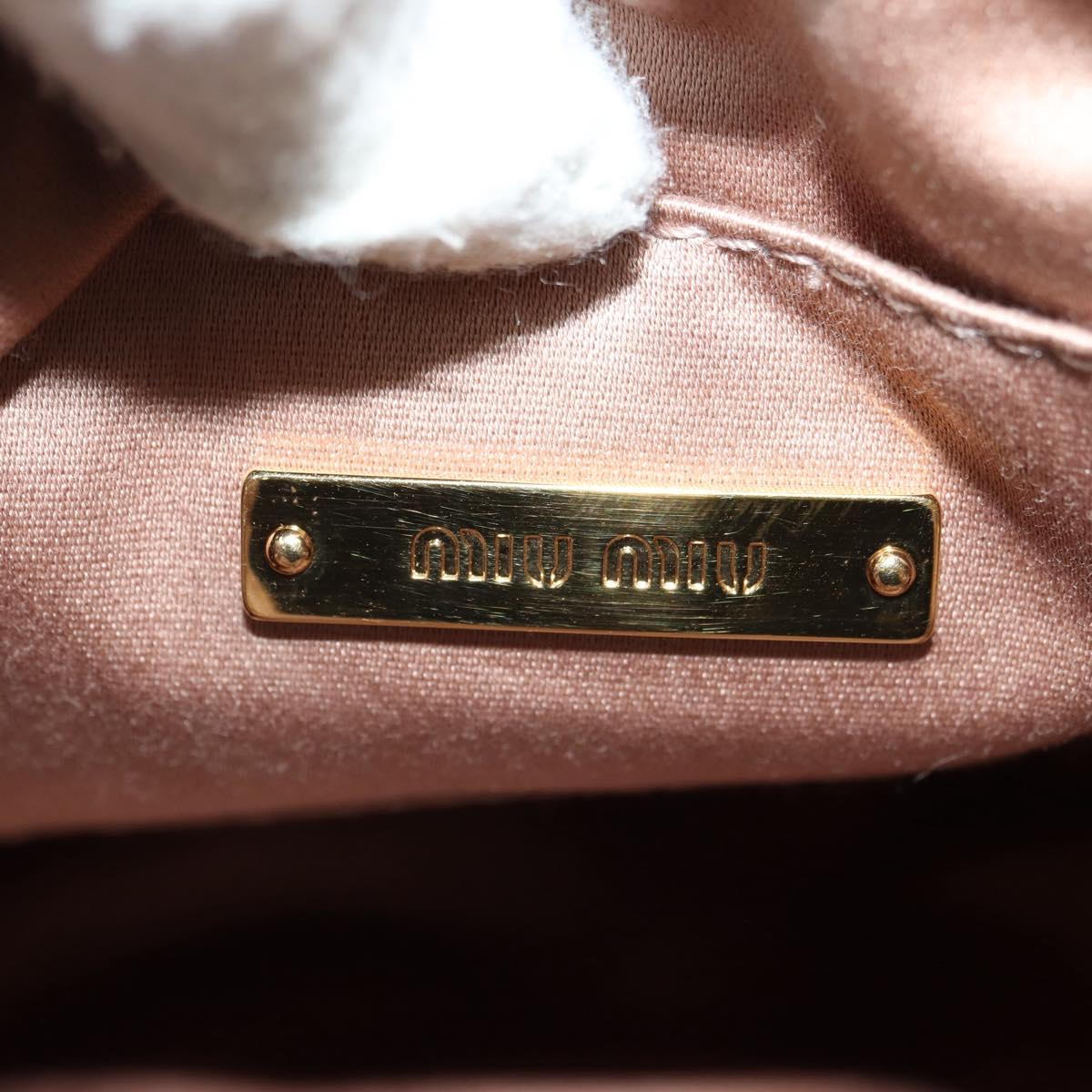 Miu Miu Shoulder Bag Canvas Leather Pink Gold Auth ka4573M